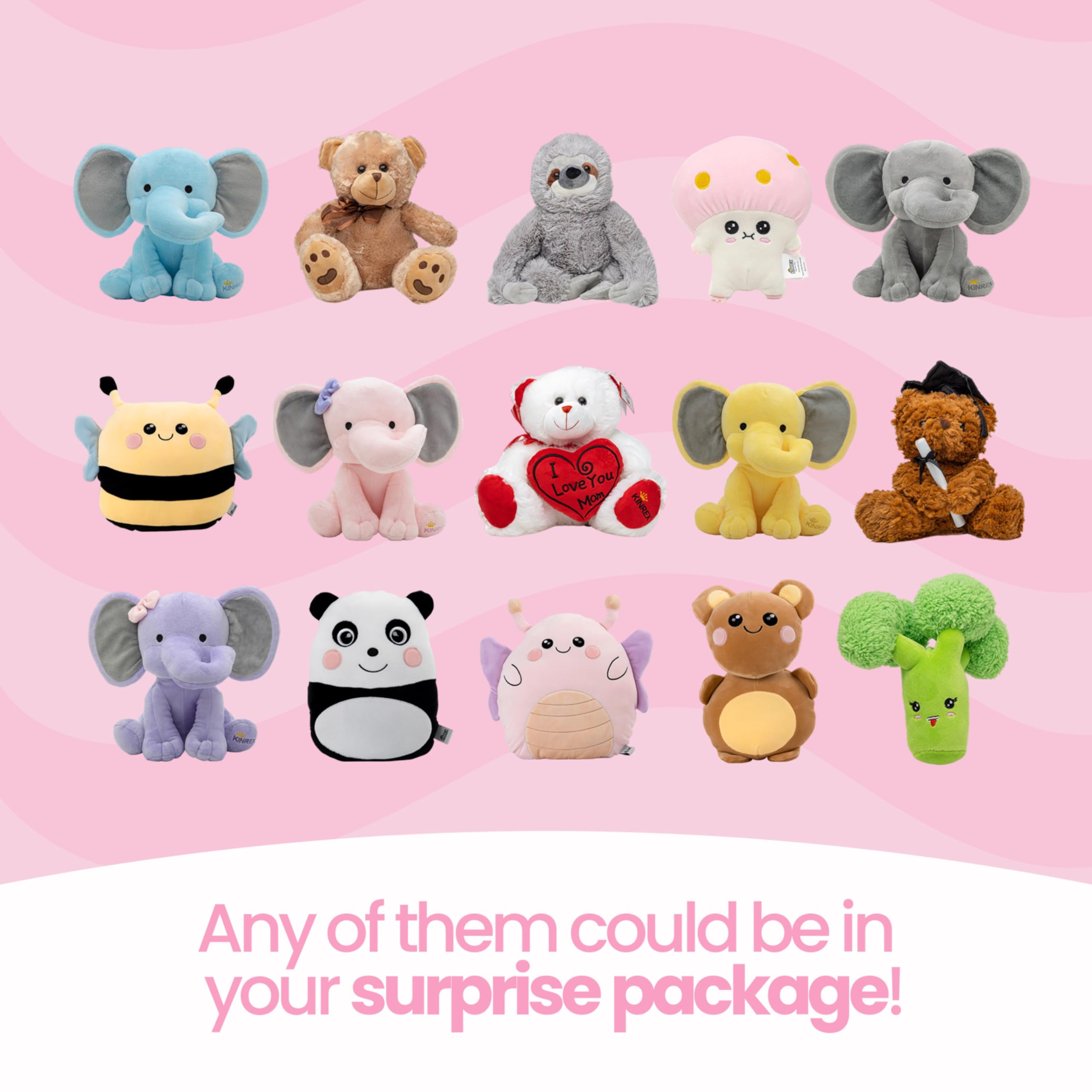 Foto 5 pulgar | Peluches De Peluche Kinrex Mystery Pack De 3 Piezas Para Niños - Venta Internacional.