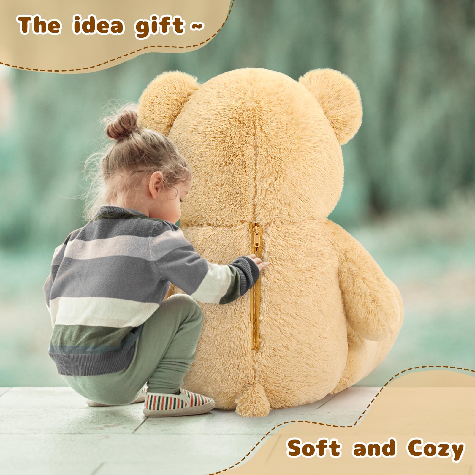 Foto 7 | Peluche Gigante Mao Golan De Peluche Marrón, Tamaño Natural, 119,36 Cm - Venta Internacional.