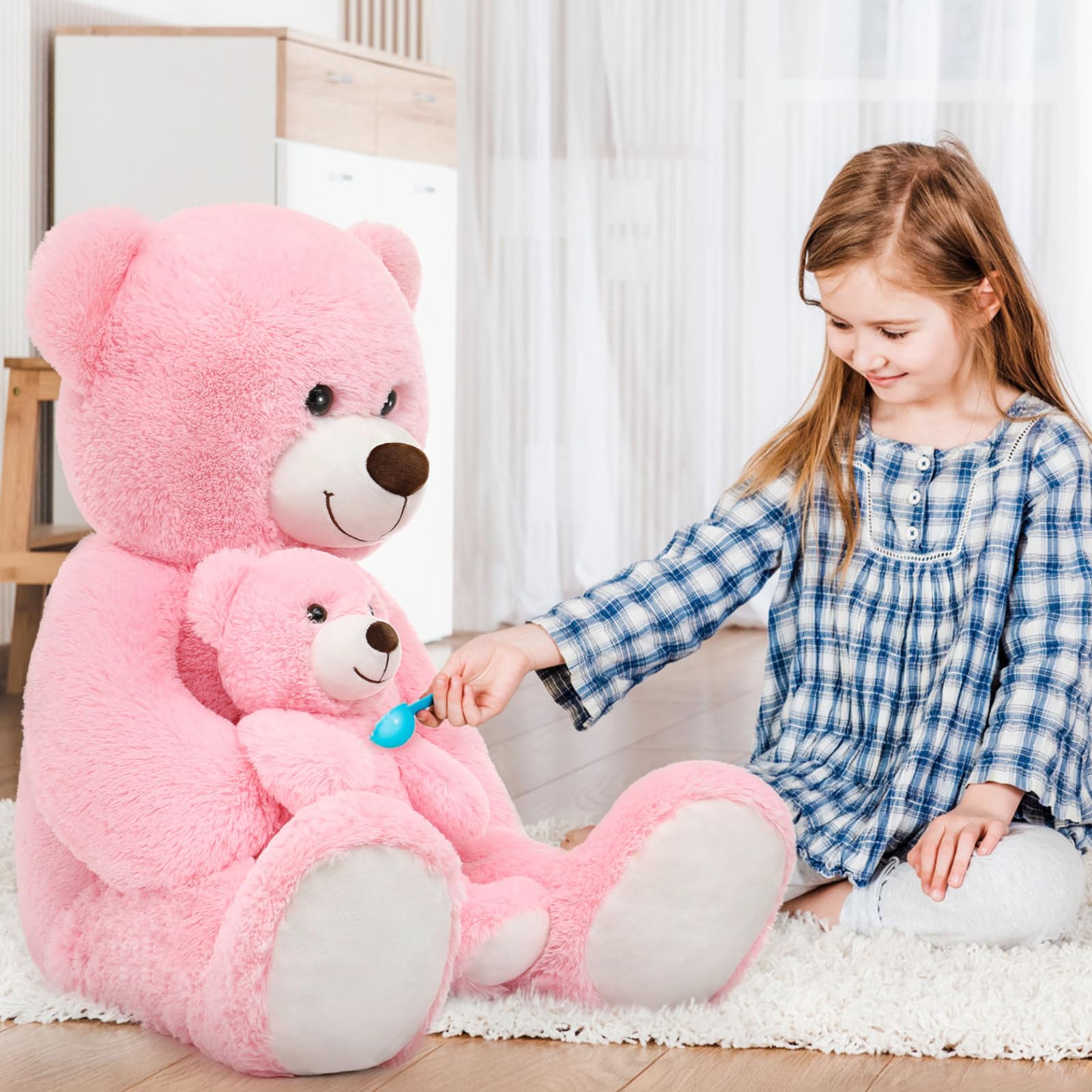 Foto 5 pulgar | Oso De Peluche Gigante Tezituor De 100 Cm Con Color Rosa Bebé - Venta Internacional.