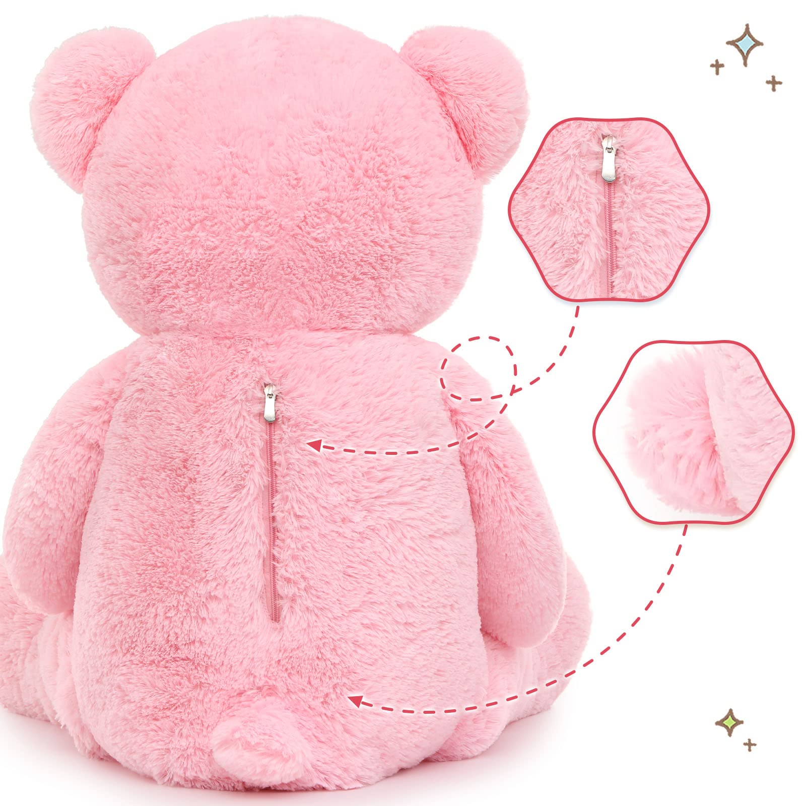 Foto 8 pulgar | Oso De Peluche Gigante Tezituor De 100 Cm Con Color Rosa Bebé - Venta Internacional.