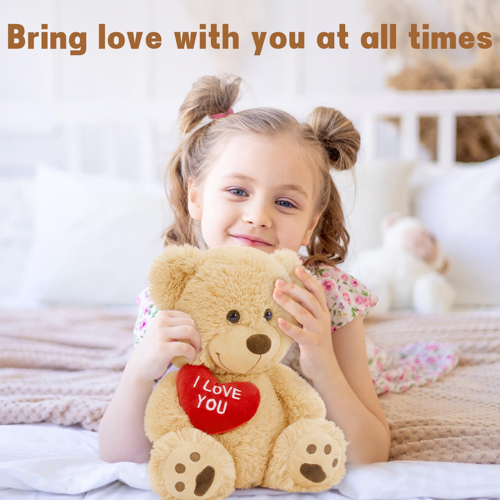 Foto 5 pulgar | Oso De Peluche Mao Golan, Tamaño Pequeño, 30 Cm, Con Corazón Rojo «te Quiero» - Venta Internacional.