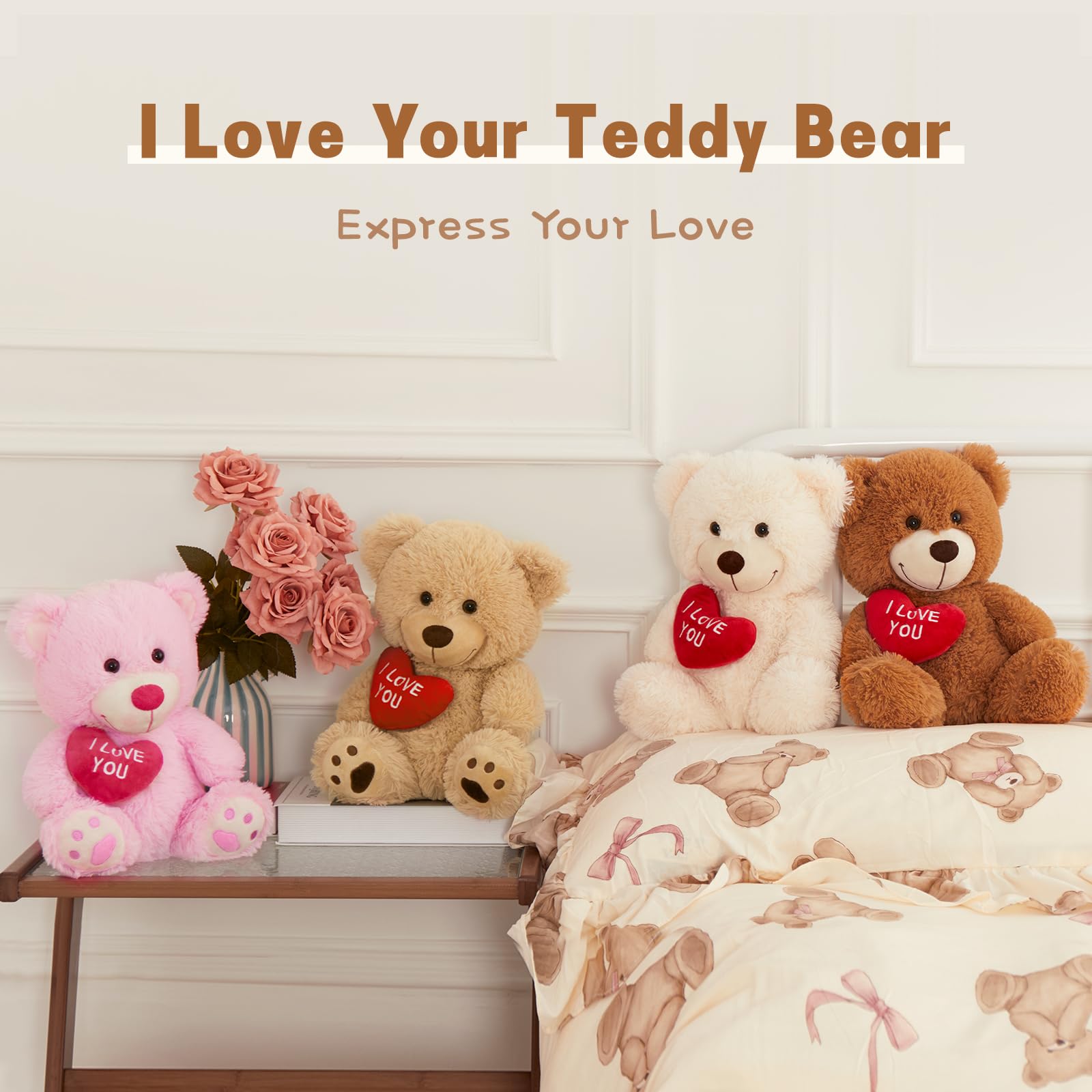 Foto 7 pulgar | Oso De Peluche Mao Golan, Tamaño Pequeño, 30 Cm, Con Corazón Rojo «te Quiero» - Venta Internacional.
