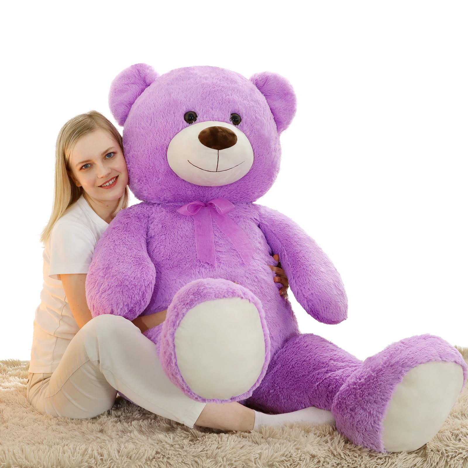 Foto 2 pulgar | Peluche Morismos, Oso De Peluche Gigante, 130 Cm, Color Morado - Venta Internacional.
