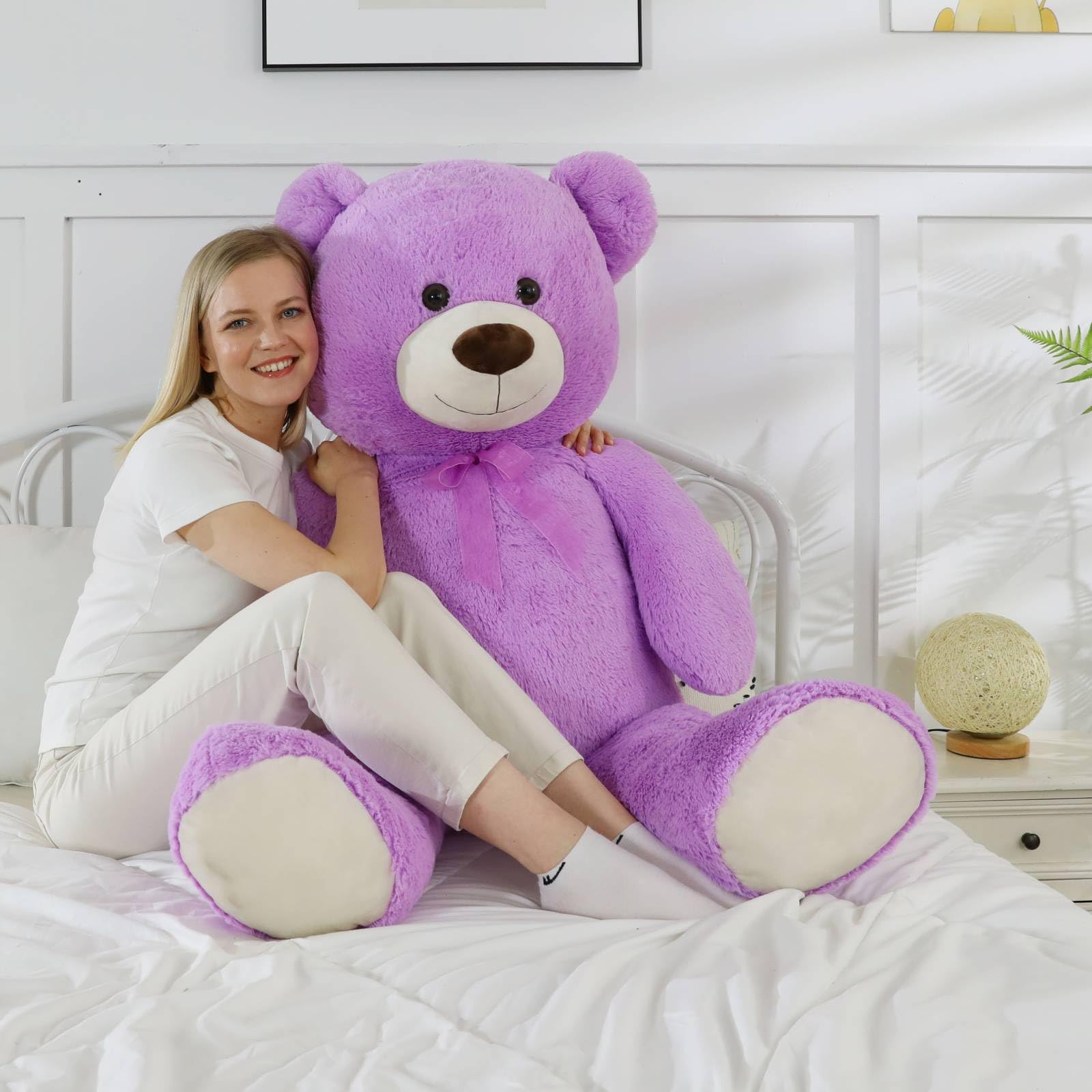 Foto 5 pulgar | Peluche Morismos, Oso De Peluche Gigante, 130 Cm, Color Morado - Venta Internacional.