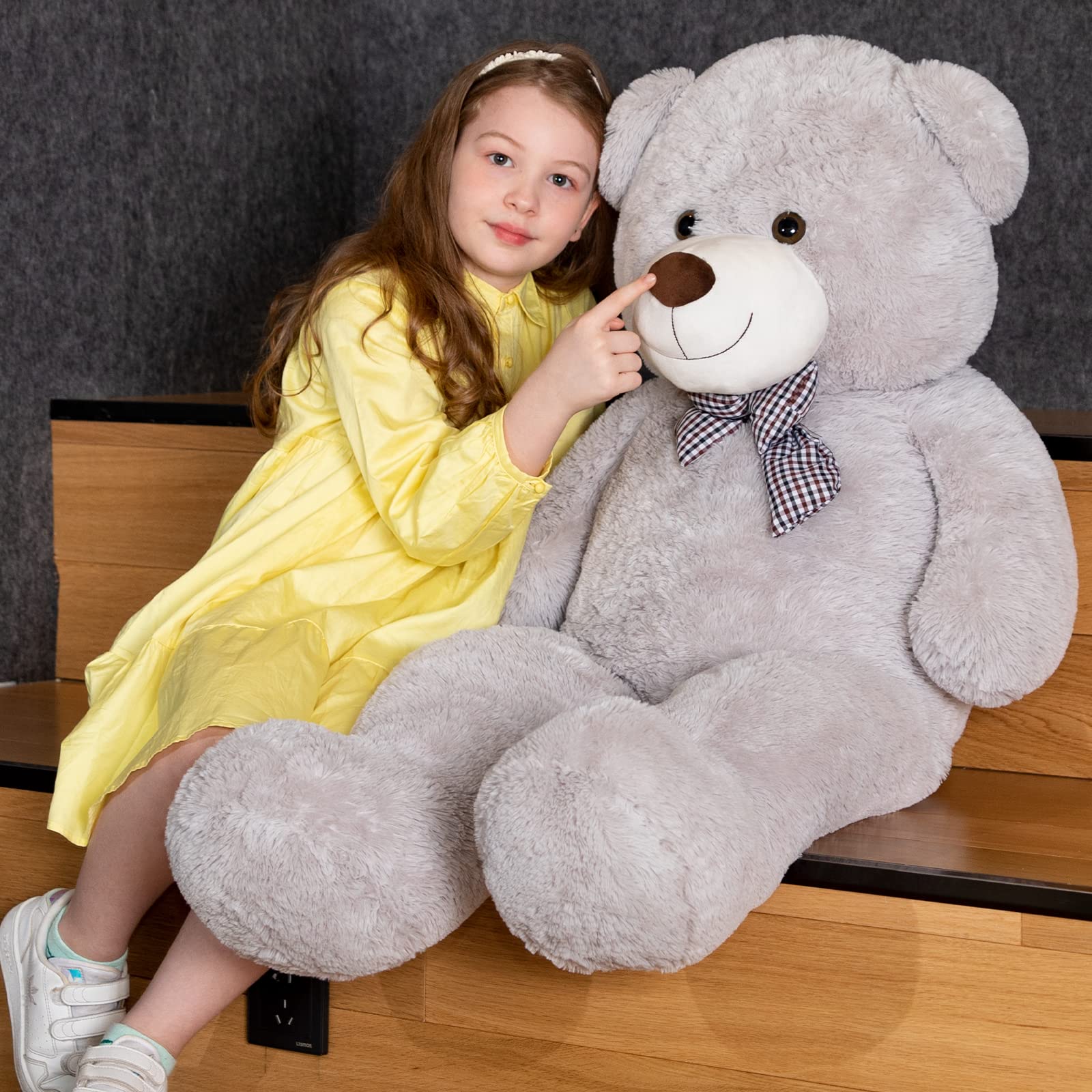 Foto 3 pulgar | Peluche Teddy Bear Maogolan Big Fluffy Grey 99 Cm - Venta Internacional.