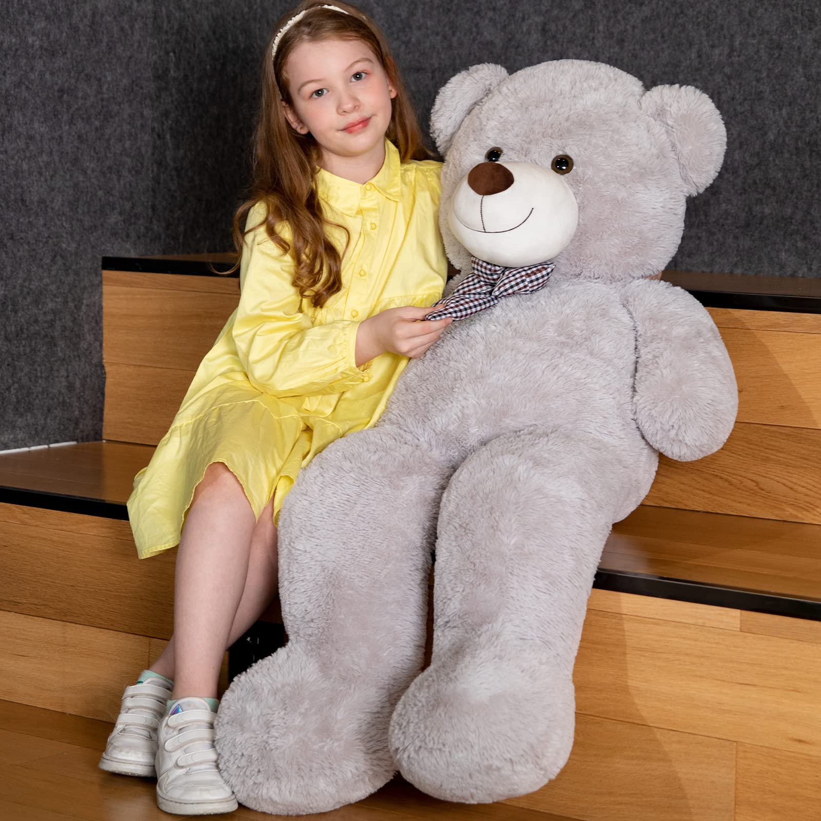 Foto 5 pulgar | Peluche Teddy Bear Maogolan Big Fluffy Grey 99 Cm - Venta Internacional.