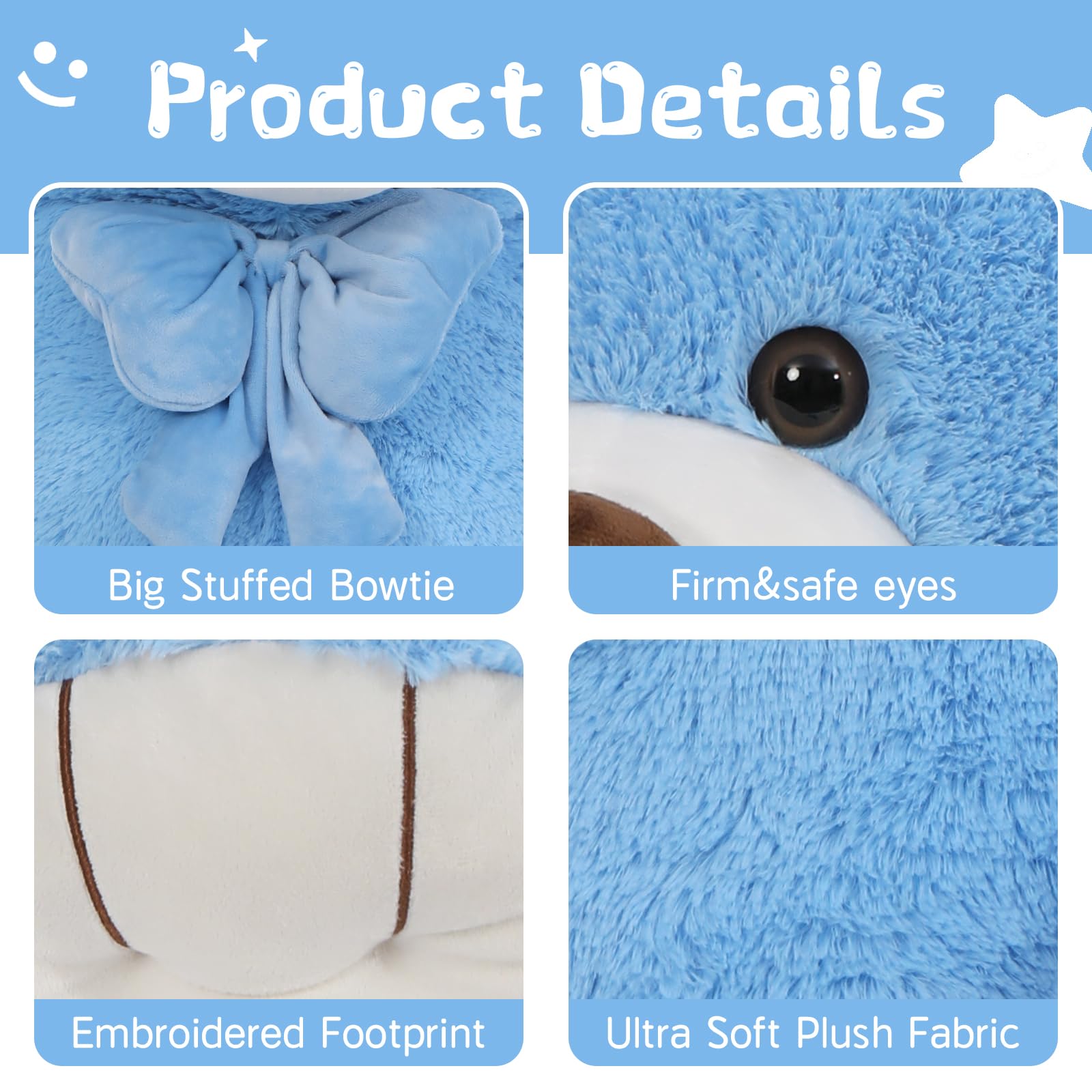 Foto 3 pulgar | Peluche Teddy Bear Tezituor Giant De 120 Cm, Azul, Para Niños - Venta Internacional.