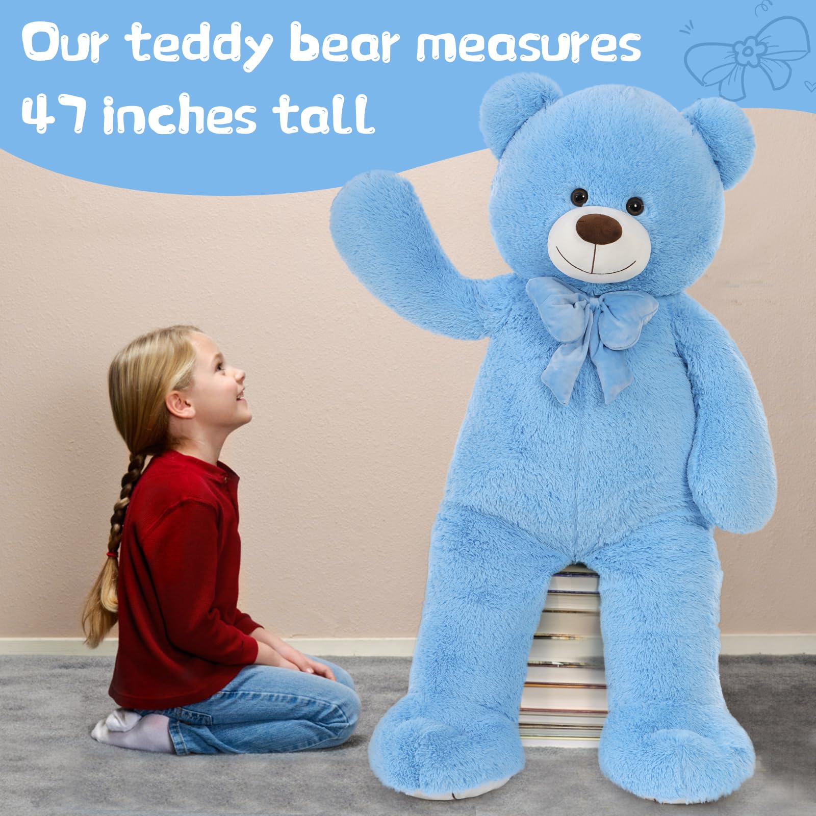 Foto 4 pulgar | Peluche Teddy Bear Tezituor Giant De 120 Cm, Azul, Para Niños - Venta Internacional.