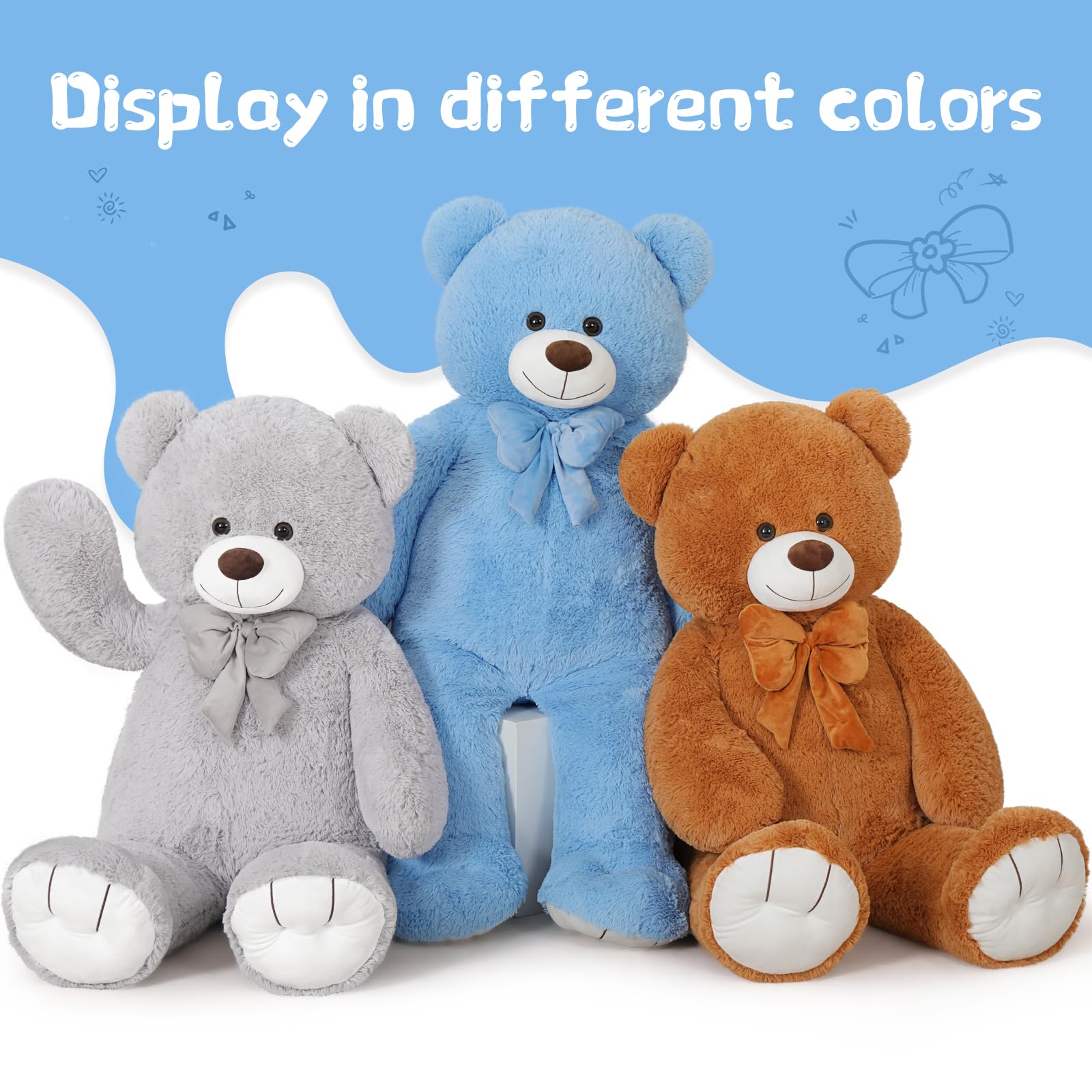 Foto 6 pulgar | Peluche Teddy Bear Tezituor Giant De 120 Cm, Azul, Para Niños - Venta Internacional.