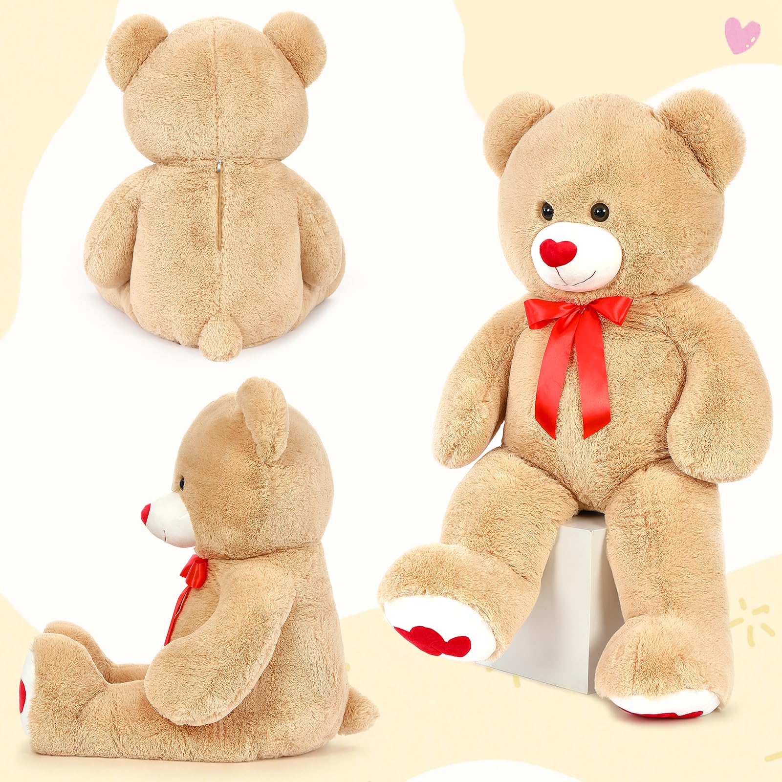 Foto 4 pulgar | Oso De Peluche Mao Golan, Tamaño Grande, 42 Cm, Marrón Gigante, Con Corazón - Venta Internacional.