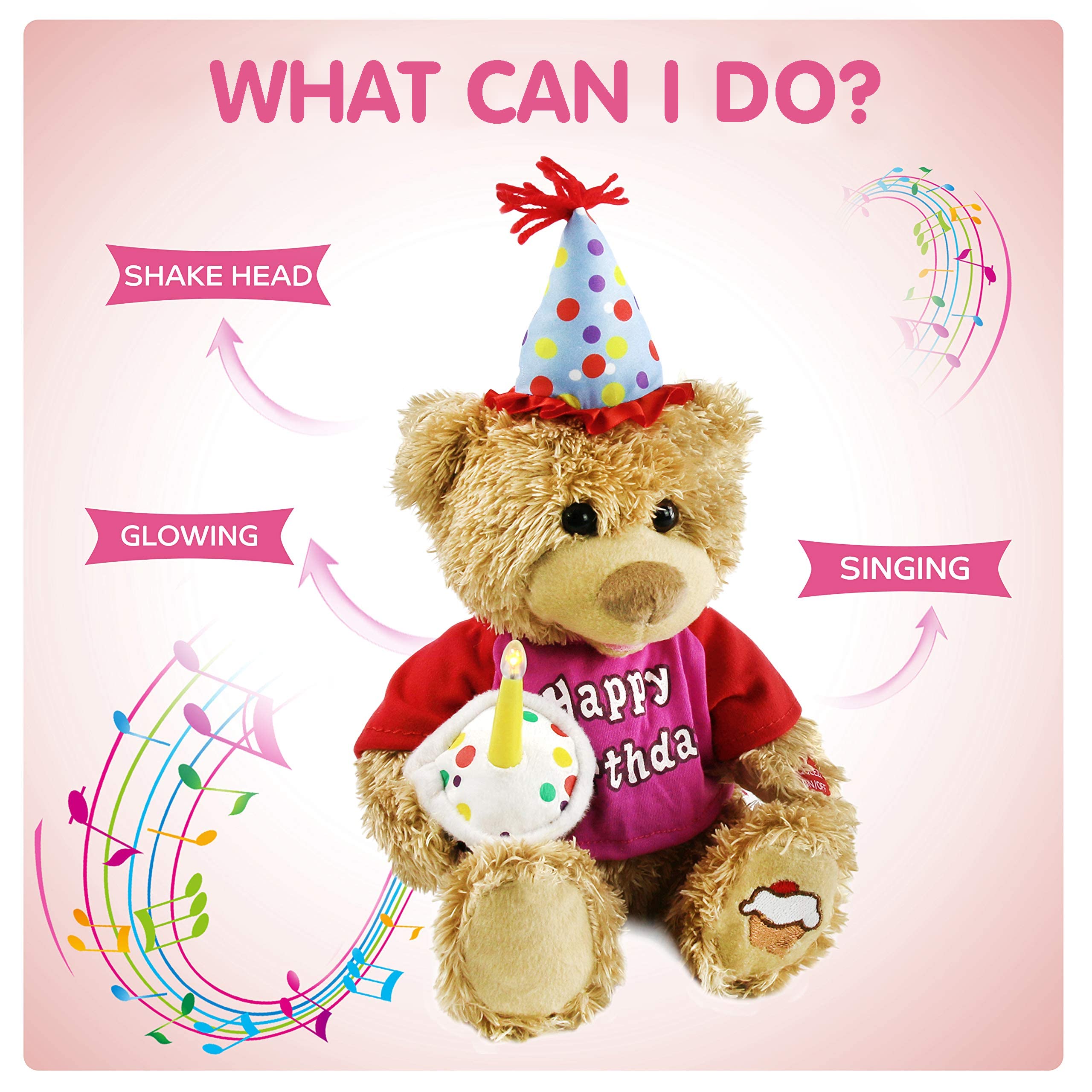 Foto 3 pulgar | Oso De Peluche De Cumpleaños Houwsbaby Con Canto Y Música - Venta Internacional.