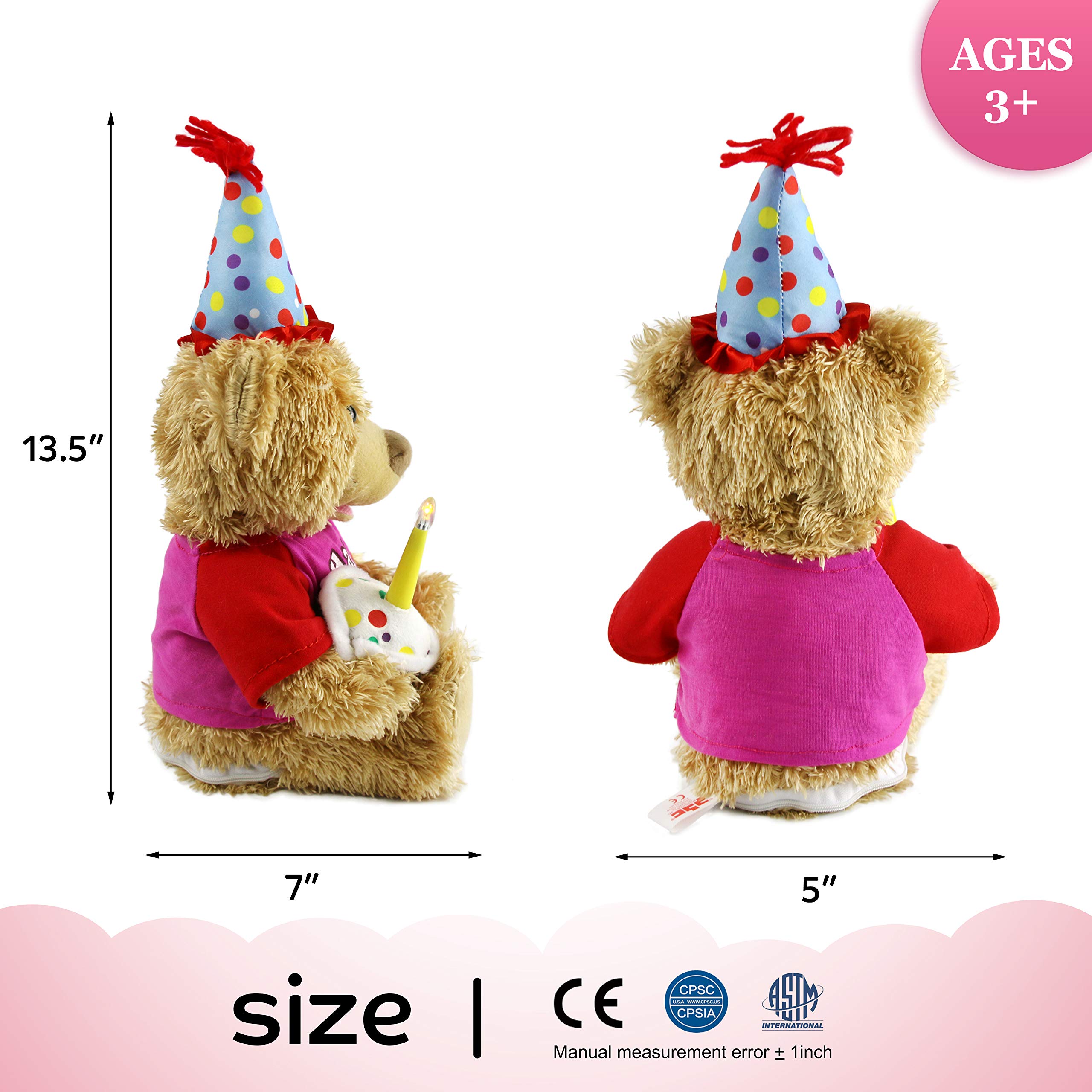 Foto 6 pulgar | Oso De Peluche De Cumpleaños Houwsbaby Con Canto Y Música - Venta Internacional.