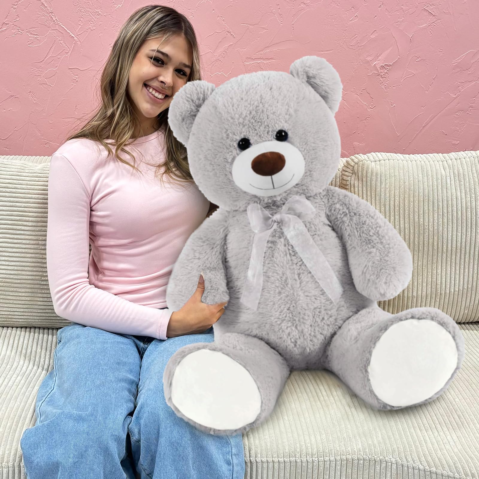 Foto 4 pulgar | Oso De Peluche Morismos Giant, 90 Cm/3 Pies, Gris - Venta Internacional.