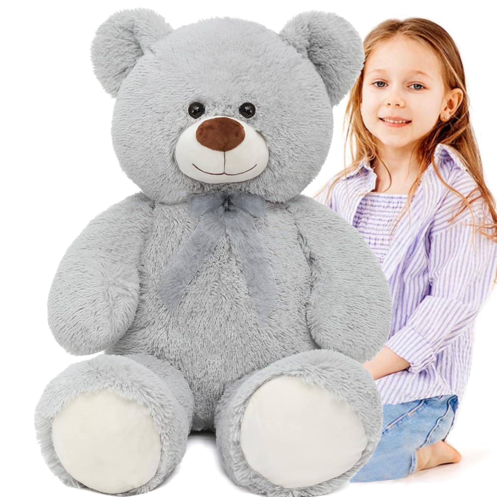 Foto 6 | Oso De Peluche Morismos Giant, 90 Cm/3 Pies, Gris - Venta Internacional.