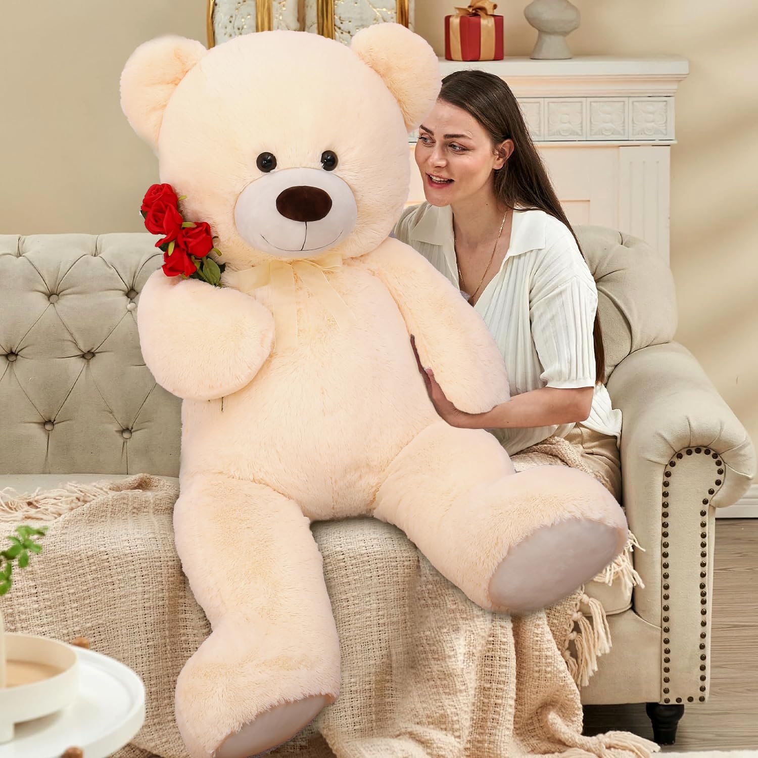 Foto 5 pulgar | Oso De Peluche Morismos Giant 130 Cm, Color Beige, Para Niños - Venta Internacional.