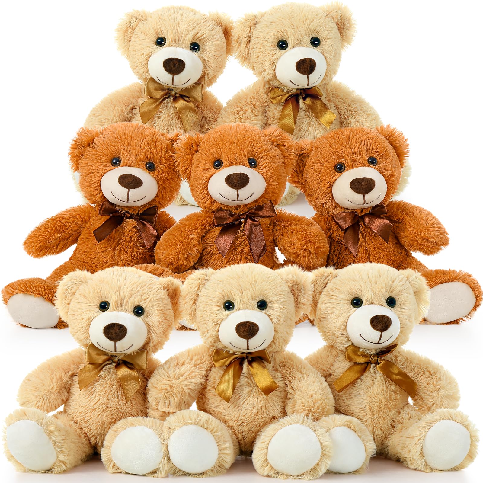 Oso De Peluche Tezituor, 14 Pulgadas, A Granel, 8 Paquetes, Claro/oscuro - Venta Internacional.