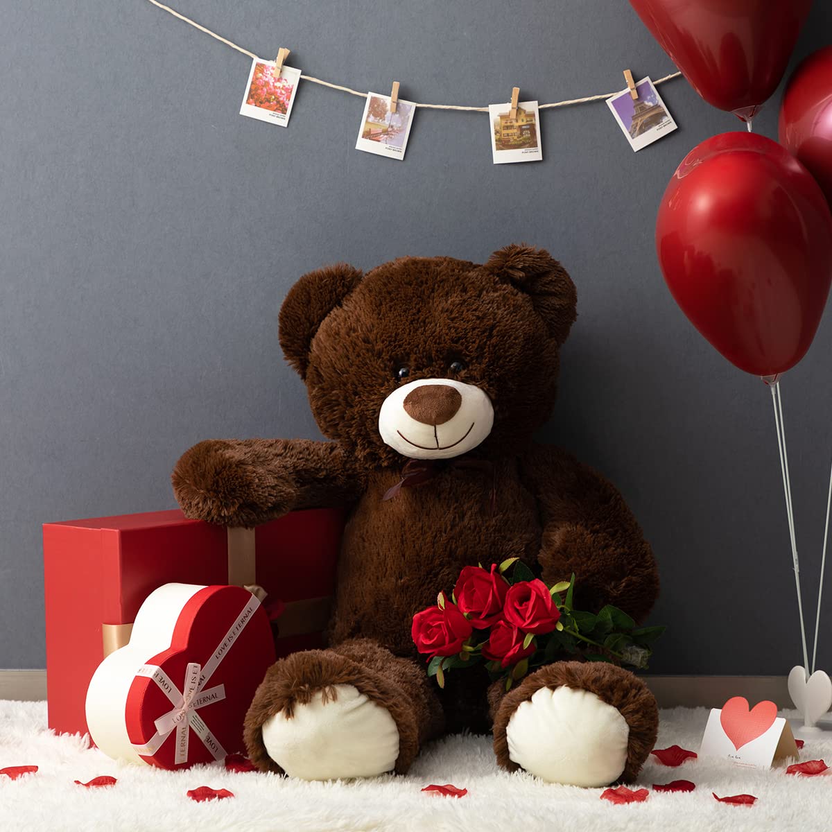 Foto 5 pulgar | Oso De Peluche Gigante Teddy Bear Hollyhome, 90 Cm, Color Chocolate - Venta Internacional.