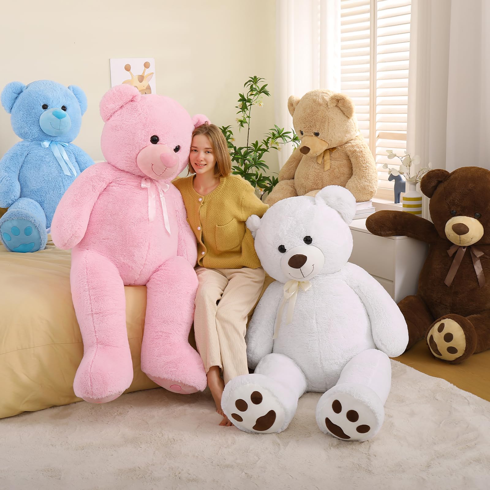 Foto 4 pulgar | Peluche Gigante Con Forma De Oso Tezituor, 150 Cm, Color Rosa - Venta Internacional.