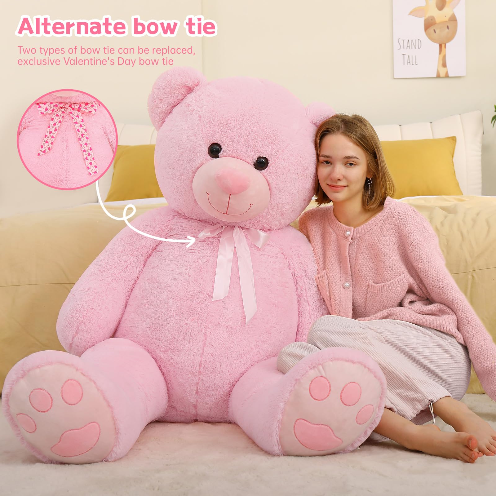 Foto 5 pulgar | Peluche Gigante Con Forma De Oso Tezituor, 150 Cm, Color Rosa - Venta Internacional.