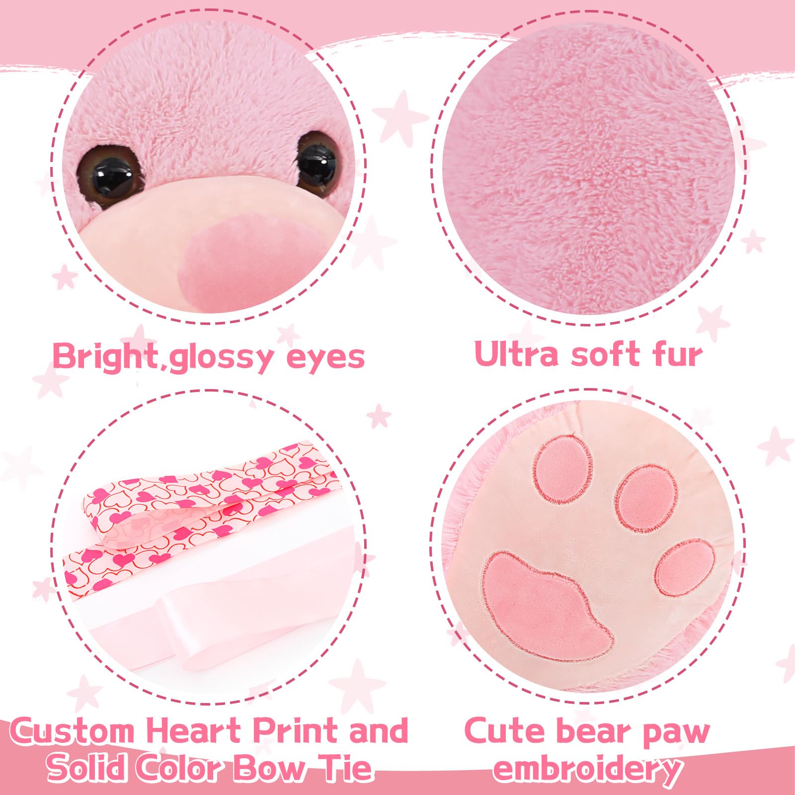 Foto 7 pulgar | Peluche Gigante Con Forma De Oso Tezituor, 150 Cm, Color Rosa - Venta Internacional.