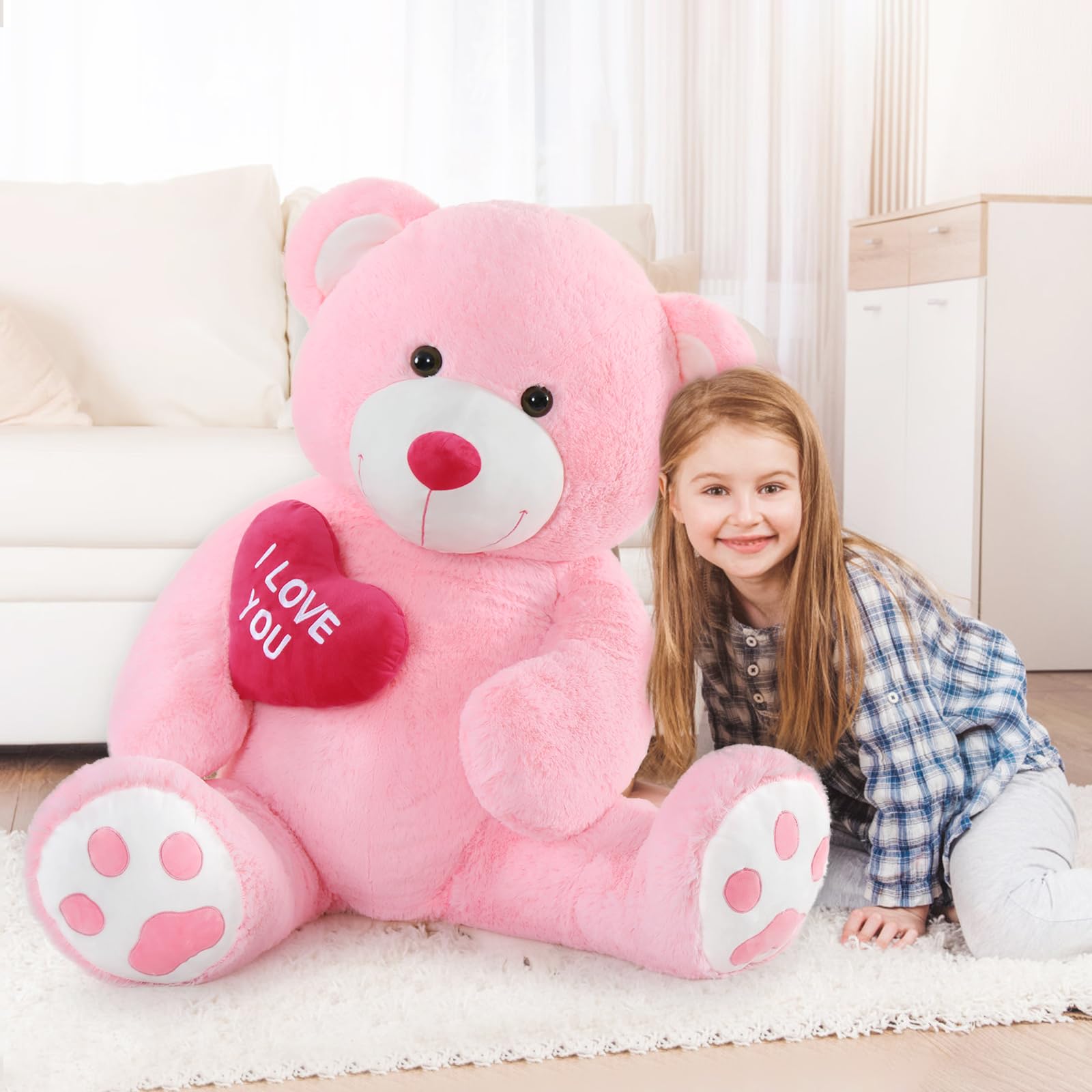 Foto 2 | Peluche De Peluche Mao Golan, Tamaño Grande, 130 Cm, Con Texto «i Love You» - Venta Internacional.
