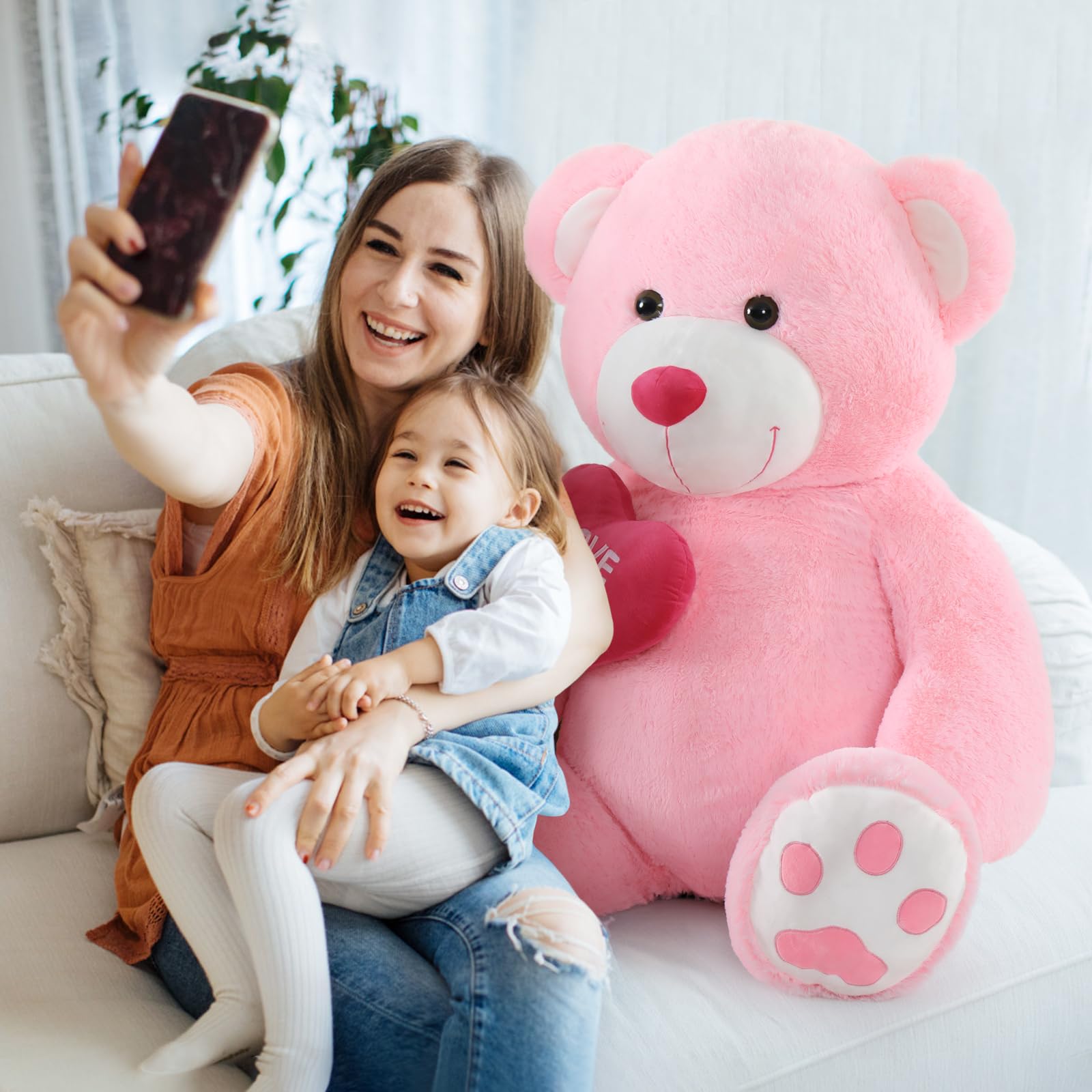 Foto 7 | Peluche De Peluche Mao Golan, Tamaño Grande, 130 Cm, Con Texto «i Love You» - Venta Internacional.