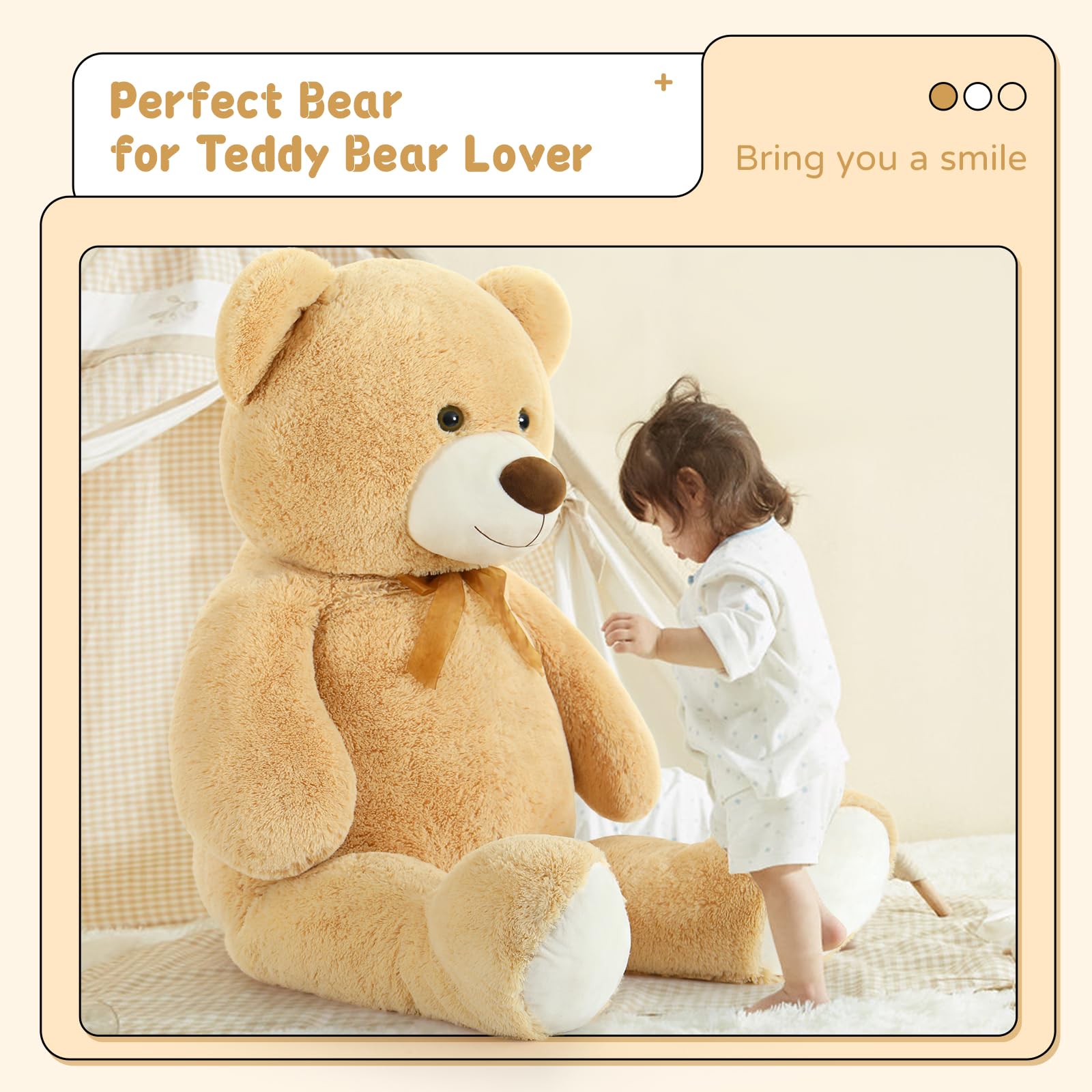Foto 4 pulgar | Oso De Peluche Gigante Tezituor, 130 Cm, Para Niños - Venta Internacional.