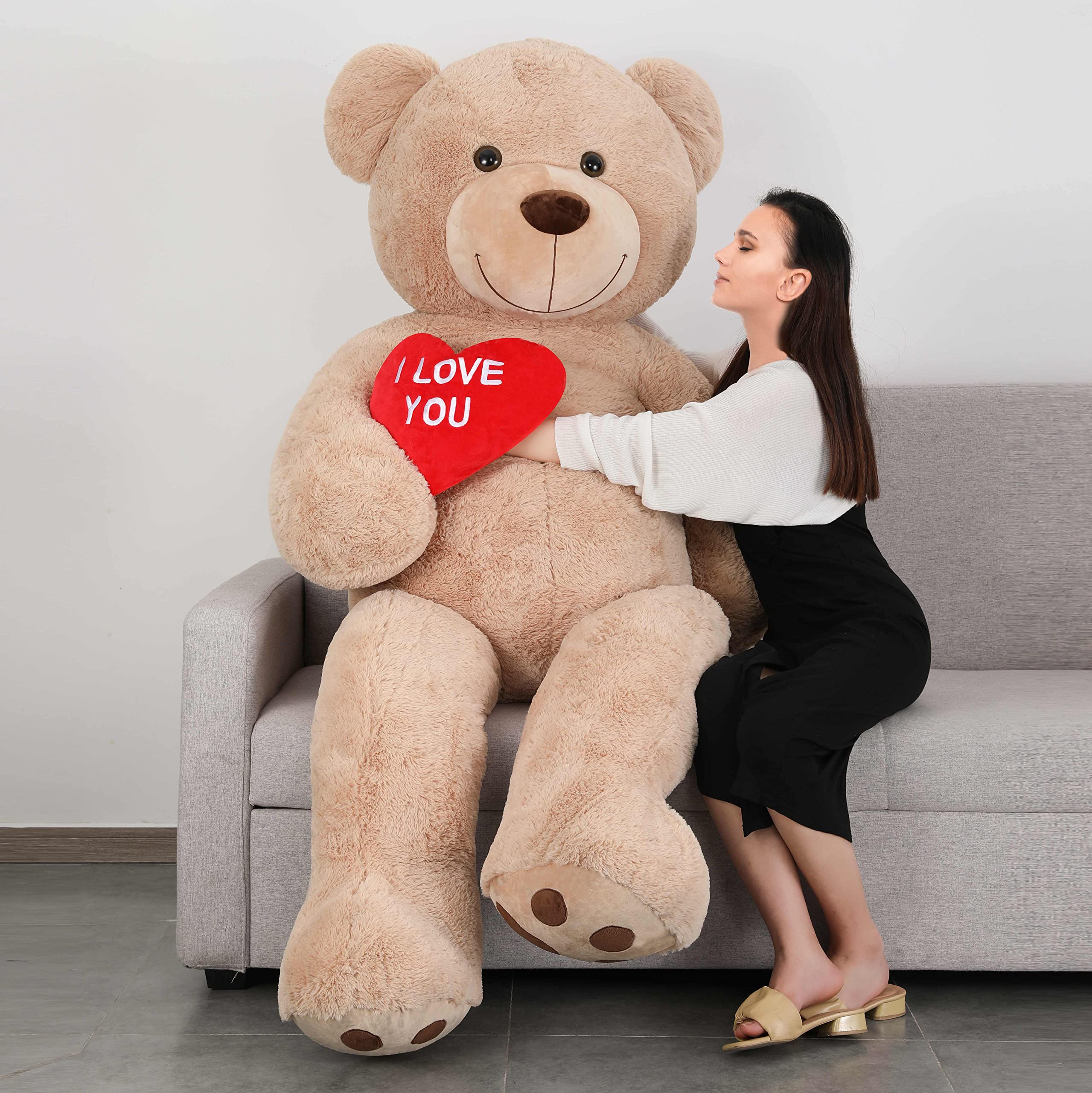 Foto 2 pulgar | Oso De Peluche Gigante Tezituor De 180 Cm Con Corazón Rojo - Venta Internacional.