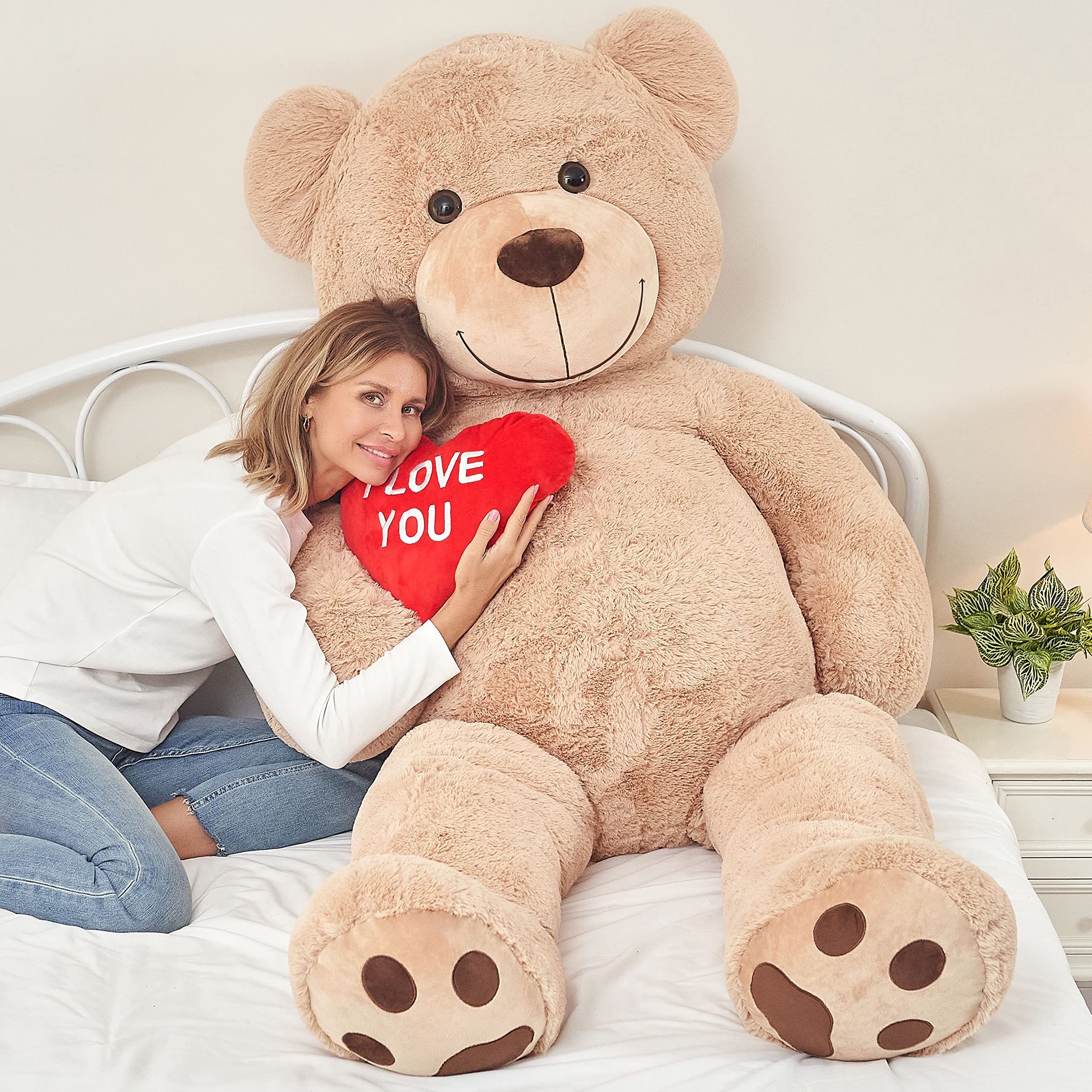 Foto 7 pulgar | Oso De Peluche Gigante Tezituor De 180 Cm Con Corazón Rojo - Venta Internacional.