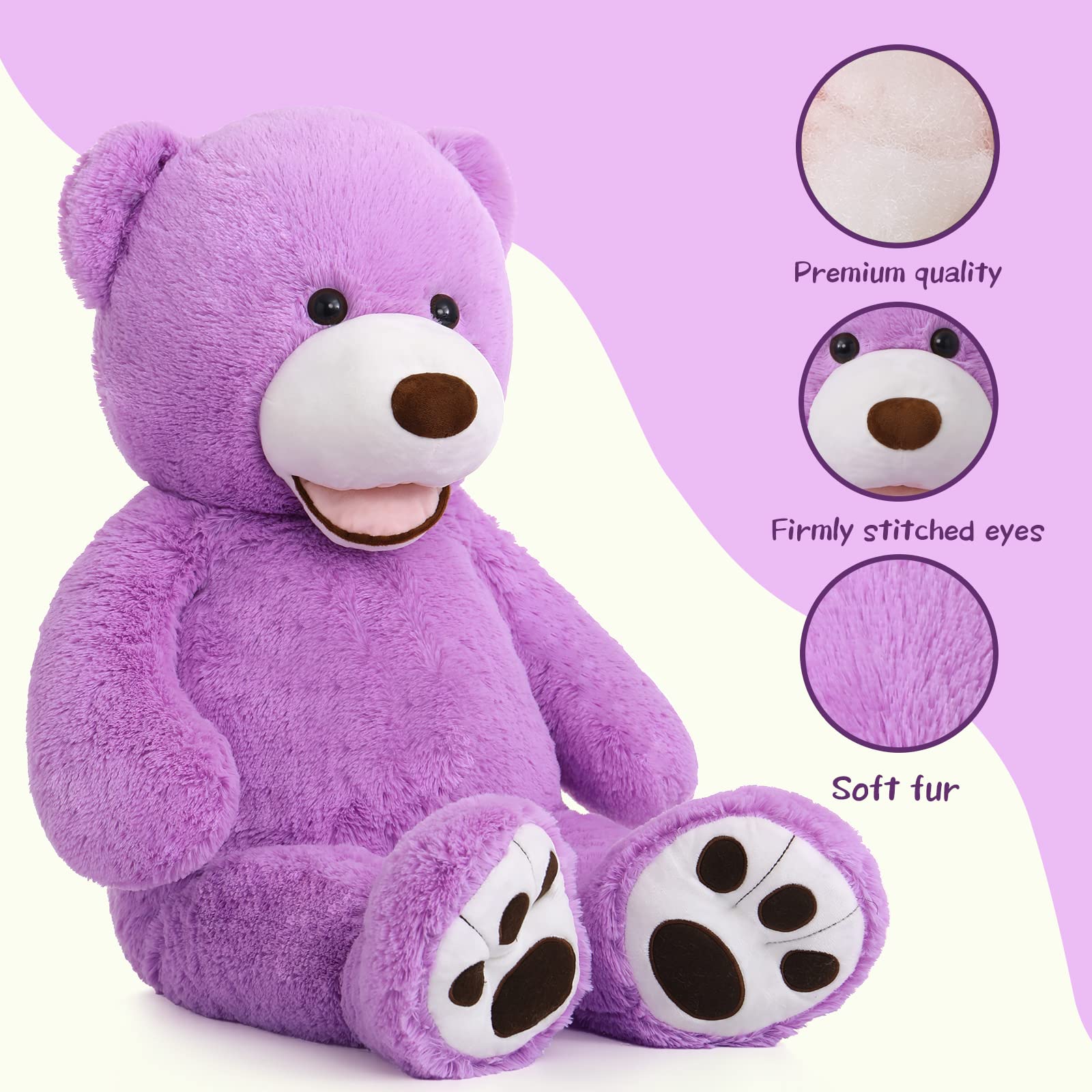 Foto 3 pulgar | Oso De Peluche Gigante Morismos, Morado, Regalo De 1 M - Venta Internacional.