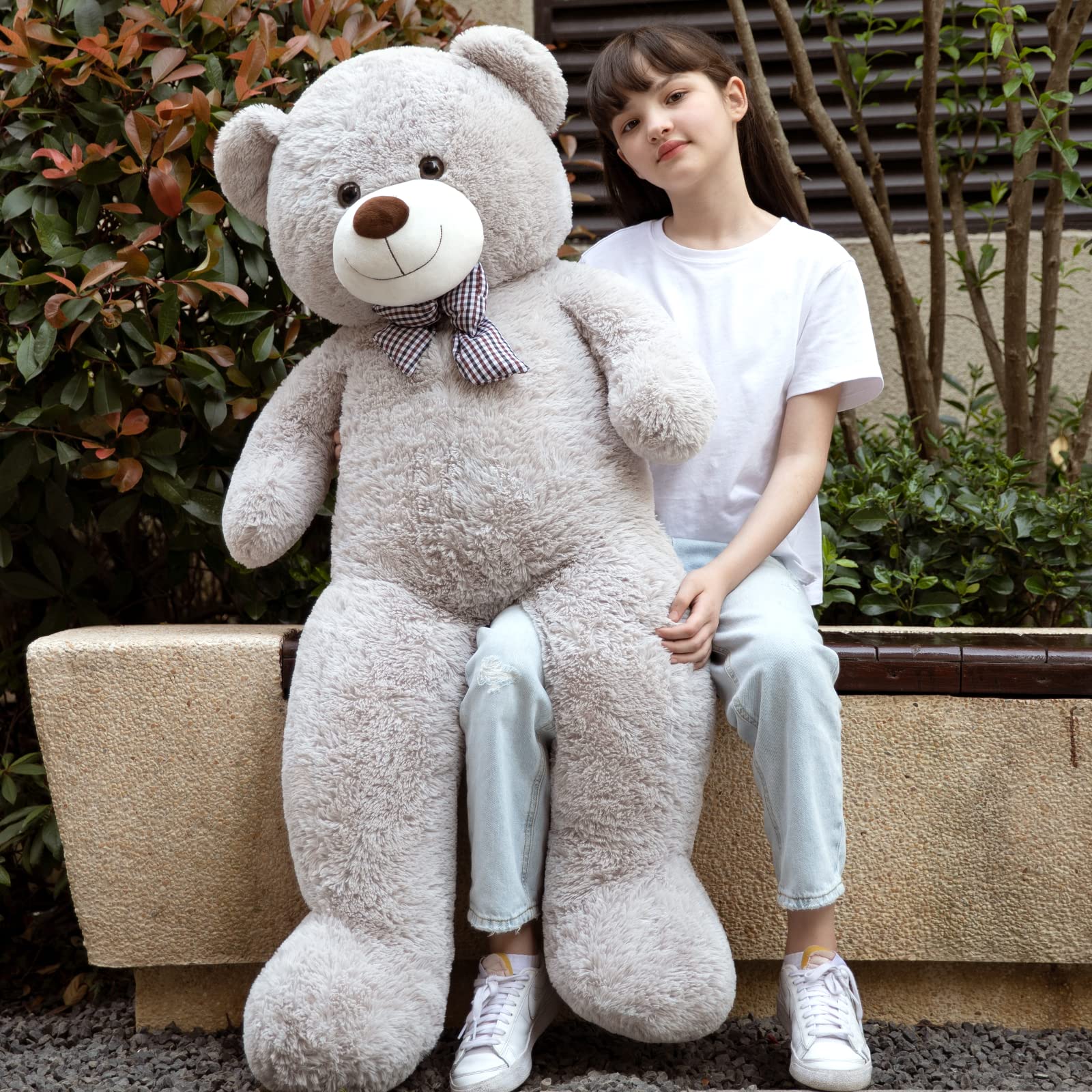 Foto 3 pulgar | Oso De Peluche Morismos, Gris, 140 Cm, Para Niños Y Regalo - Venta Internacional.