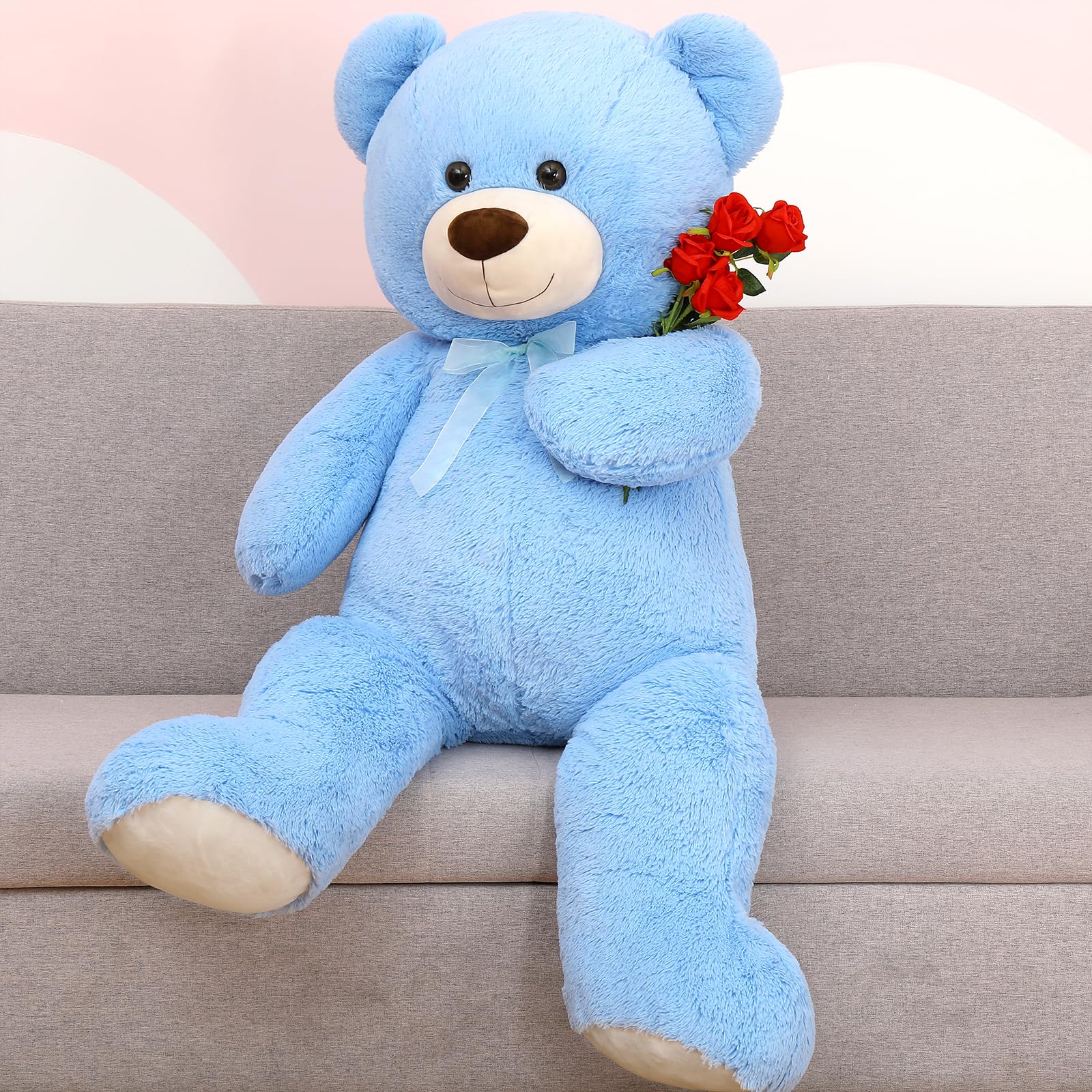 Foto 6 pulgar | Oso De Peluche Gigante Morismos De Peluche, 130 Cm, Azul, Para Niños - Venta Internacional.