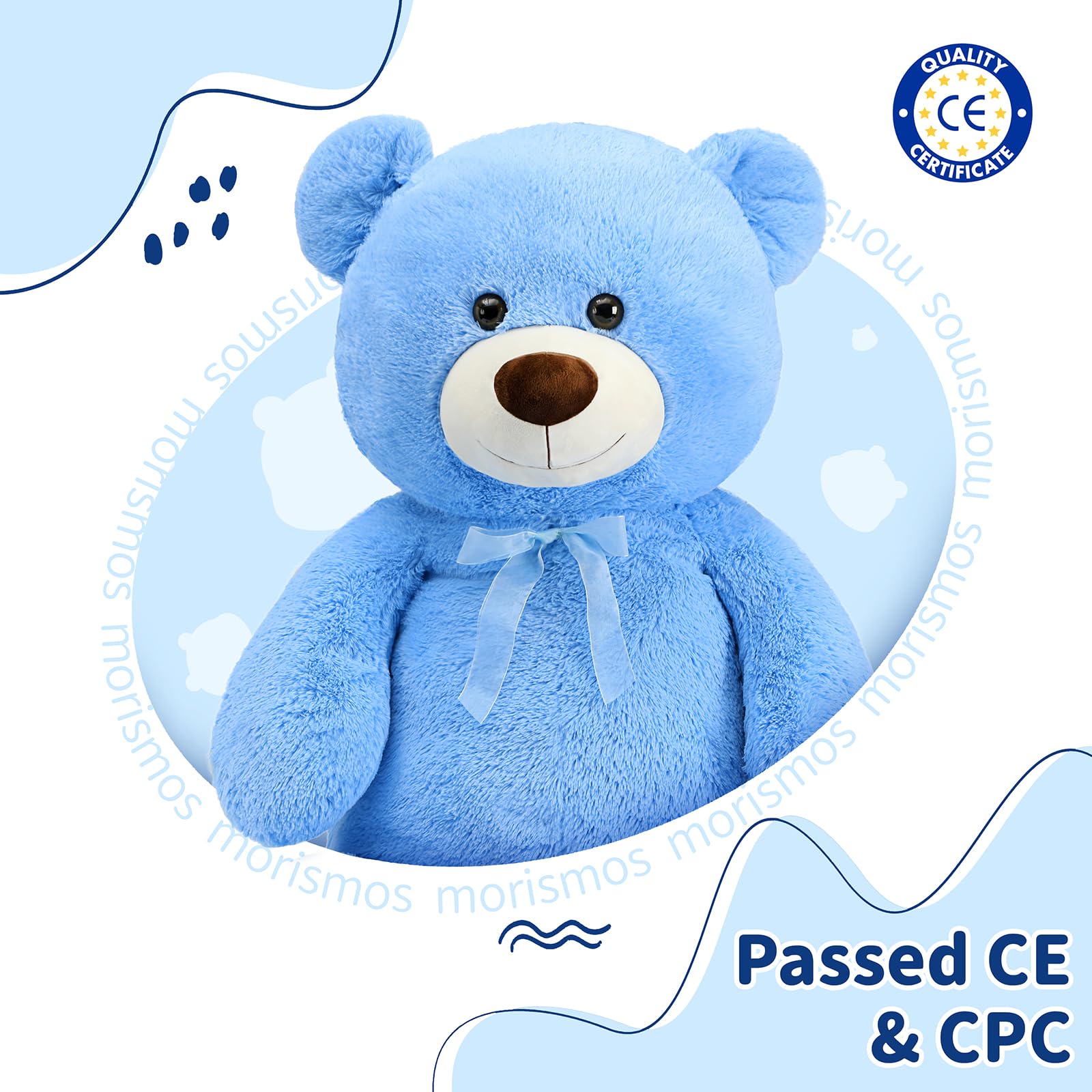 Foto 8 pulgar | Oso De Peluche Gigante Morismos De Peluche, 130 Cm, Azul, Para Niños - Venta Internacional.