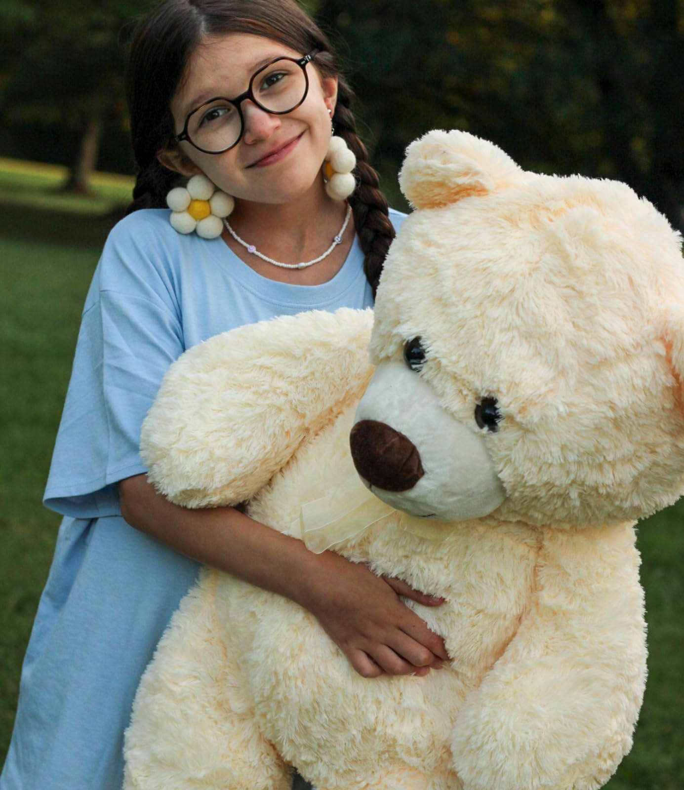 Foto 6 | Oso De Peluche Morismos Giant, 90 Cm, Color Beige Y Crema - Venta Internacional.