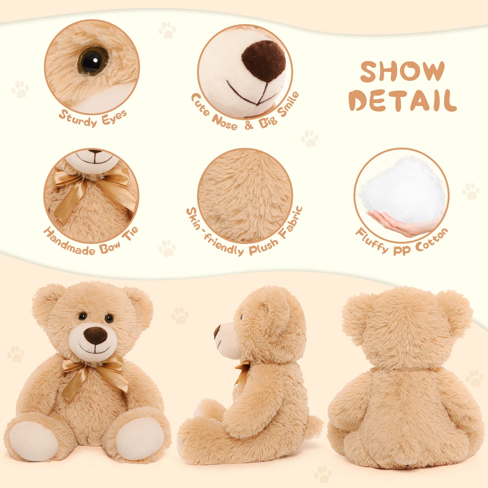 Foto 8 pulgar | Oso De Peluche Morismos De 14 Pulgadas, Paquete De 7 Para Bebé - Venta Internacional.