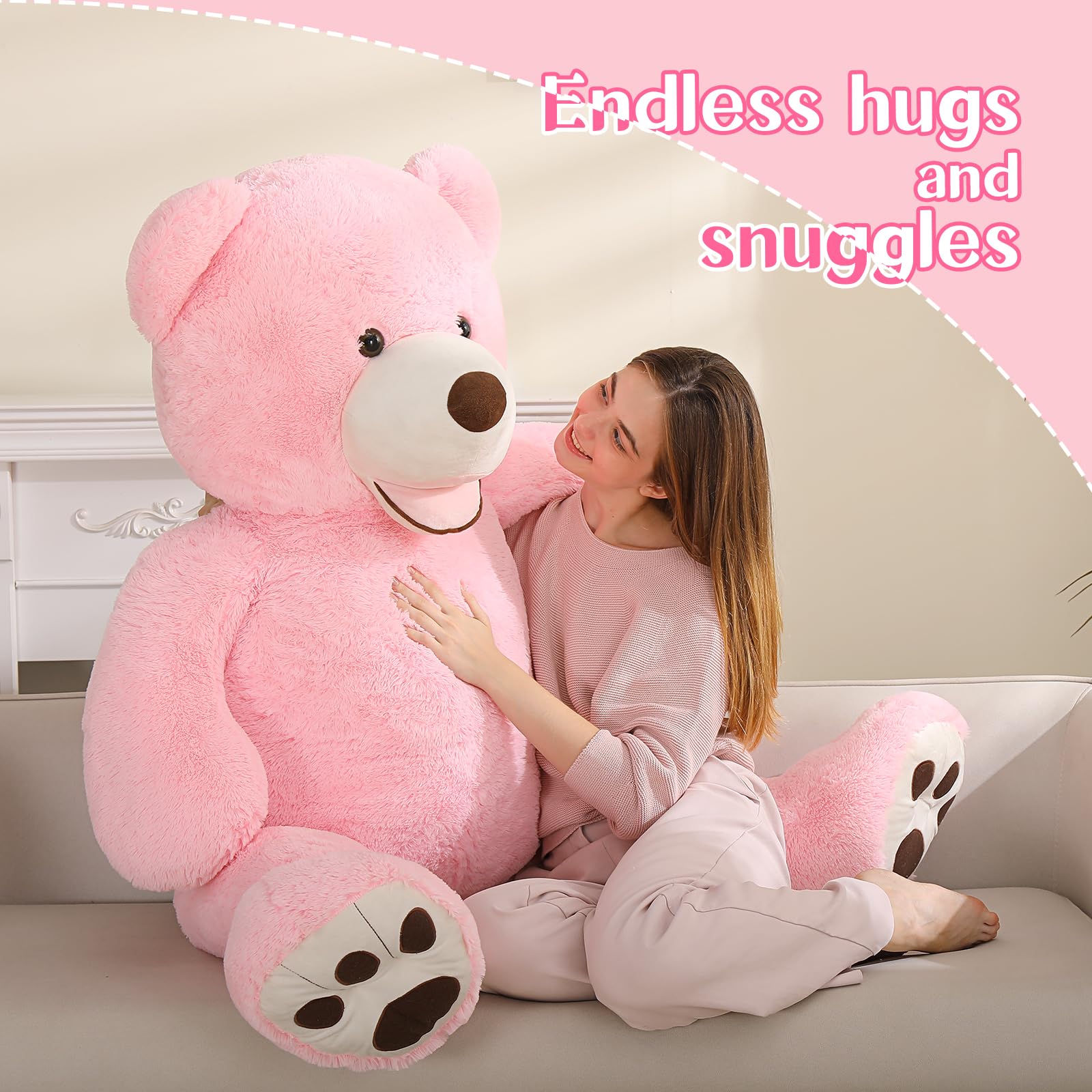 Foto 5 pulgar | Peluche Gigante Mao Golan De Peluche Rosa De 150 Cm - Venta Internacional.