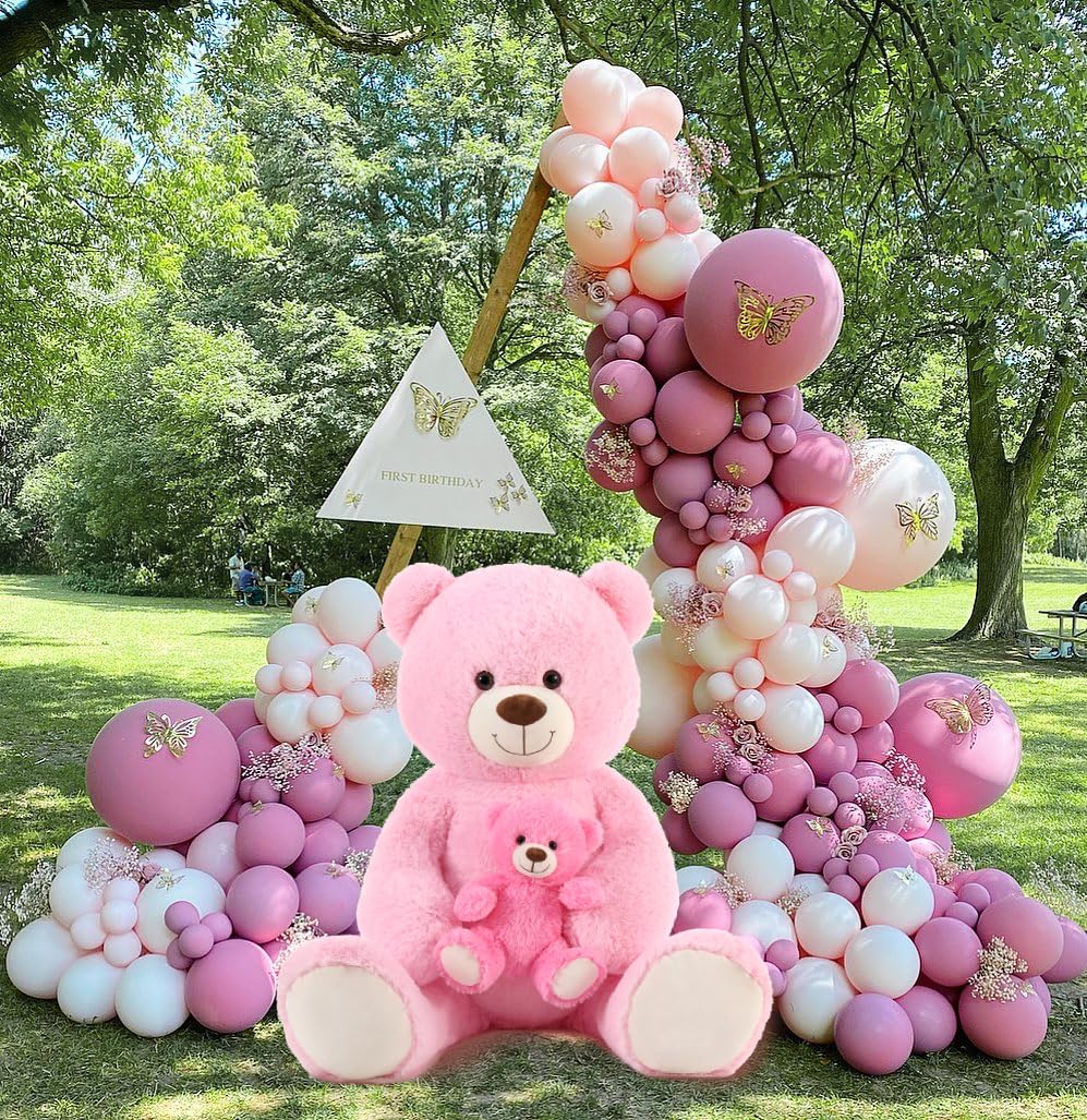 Foto 8 pulgar | Oso De Peluche Gigante Morismos De 110 Cm Con Rosa Bebé - Venta Internacional.