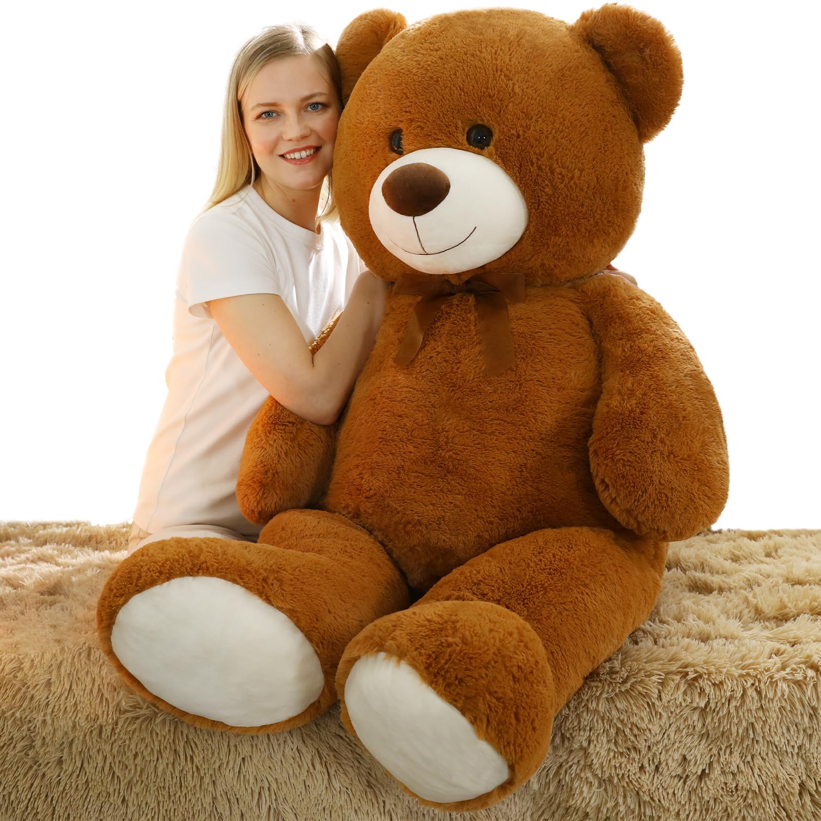 Foto 1 | Peluche Morismos, Oso De Peluche Gigante, 130 Cm, Color Marrón Oscuro - Venta Internacional.