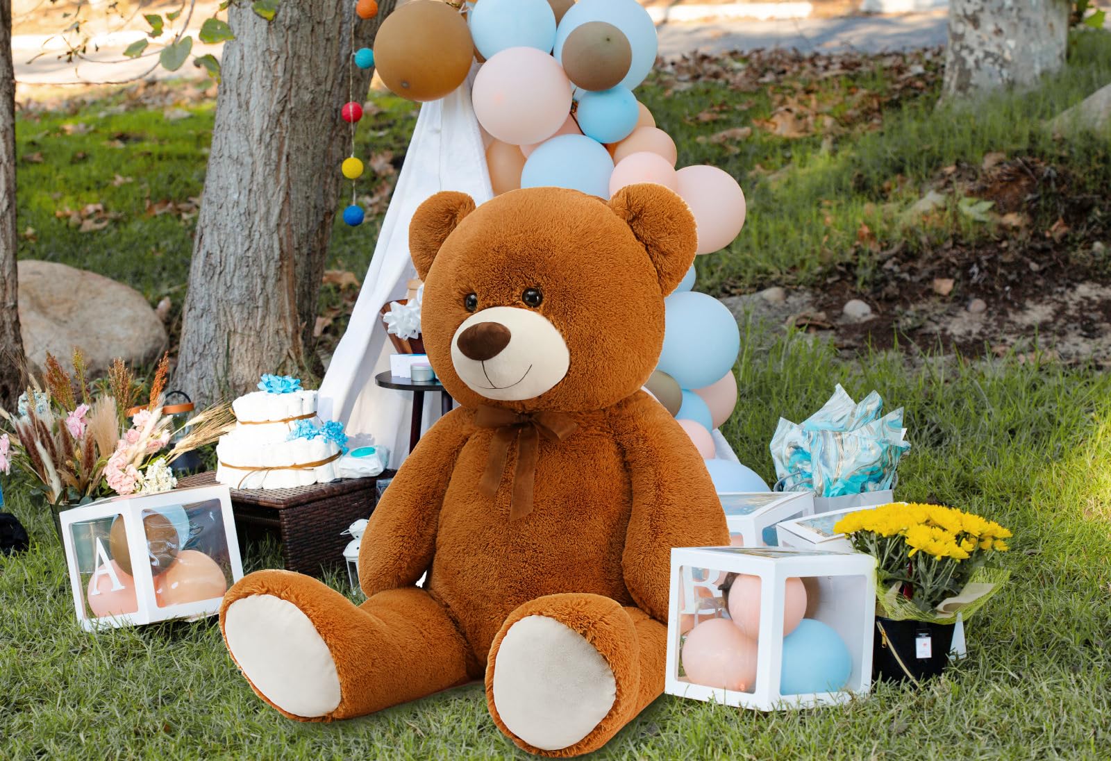 Foto 2 | Peluche Morismos, Oso De Peluche Gigante, 130 Cm, Color Marrón Oscuro - Venta Internacional.