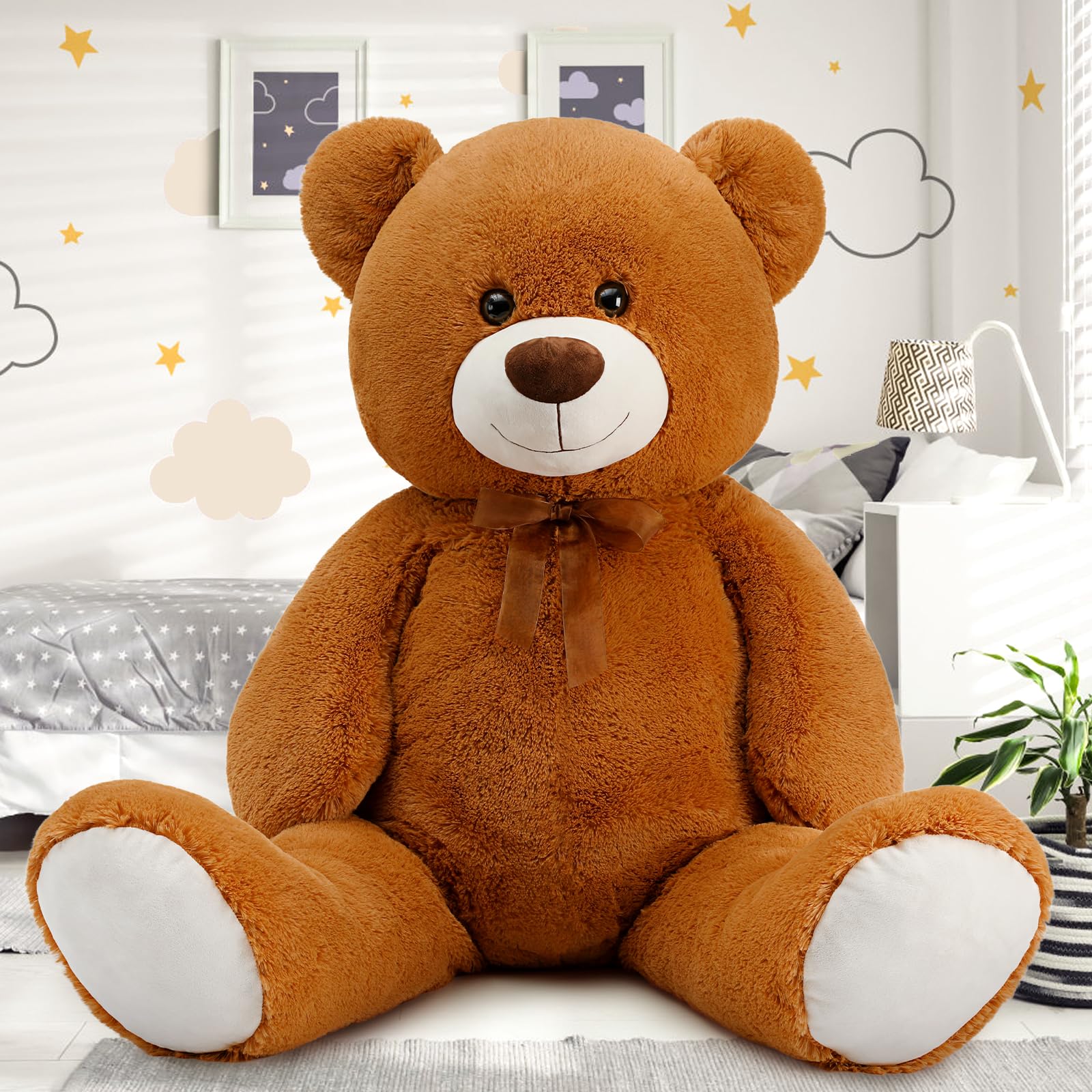 Foto 4 pulgar | Peluche Morismos, Oso De Peluche Gigante, 130 Cm, Color Marrón Oscuro - Venta Internacional.