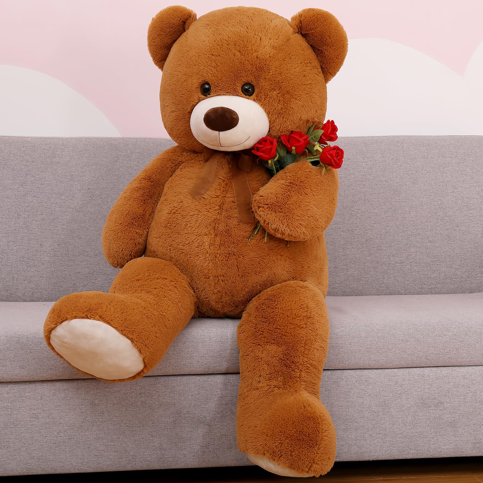 Foto 5 pulgar | Peluche Morismos, Oso De Peluche Gigante, 130 Cm, Color Marrón Oscuro - Venta Internacional.
