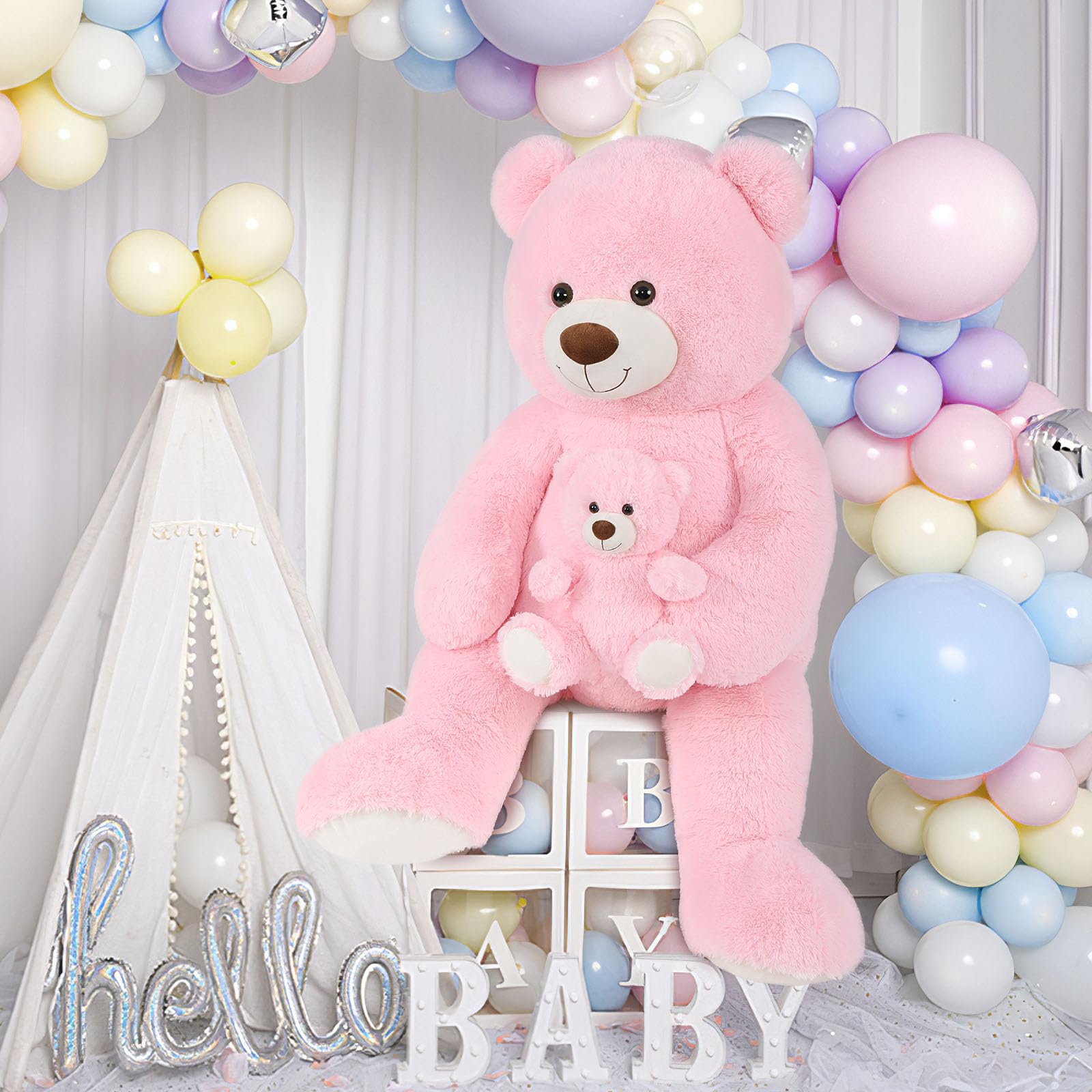Foto 3 pulgar | Oso De Peluche Gigante Tezituor De 130 Cm Con Color Rosa Bebé - Venta Internacional.