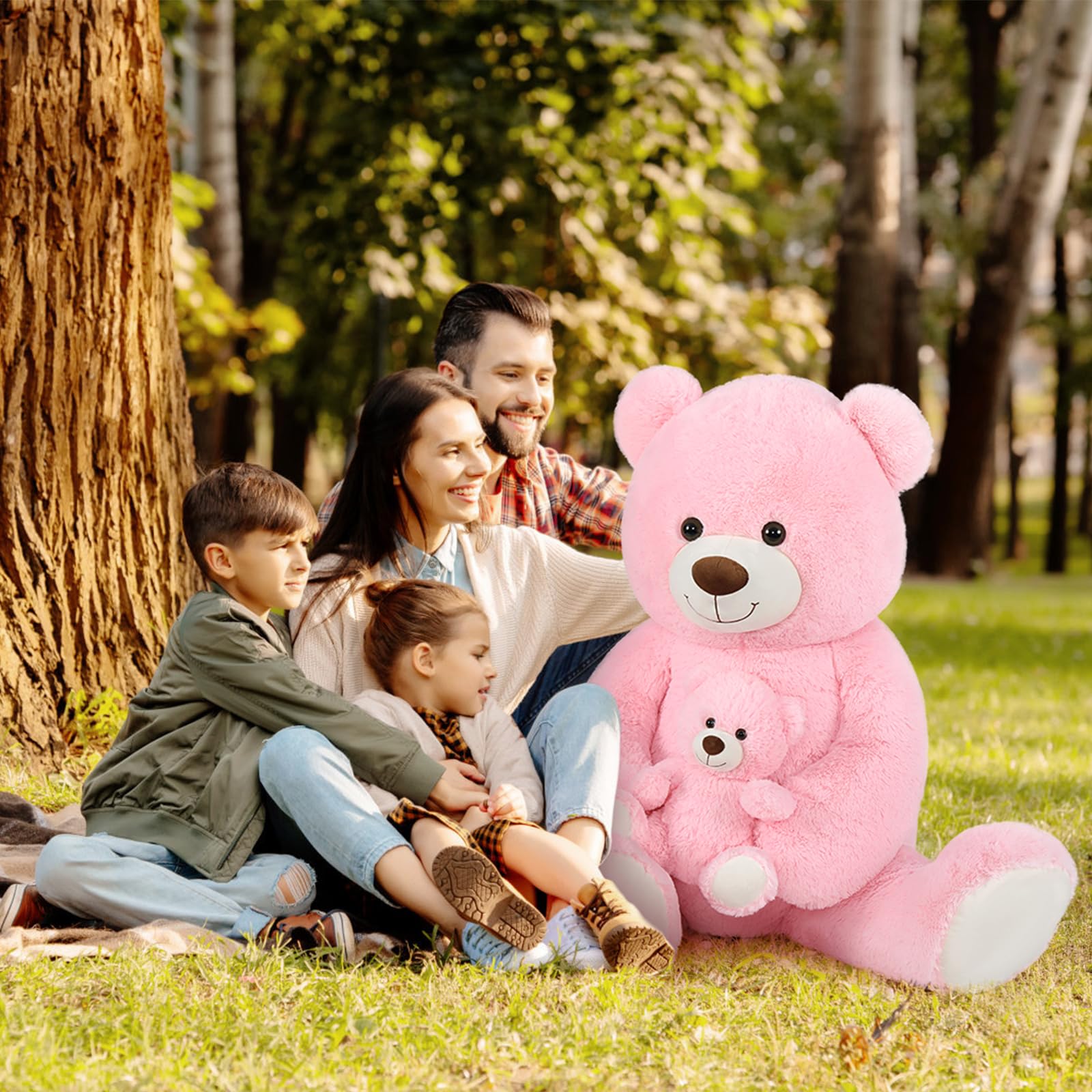 Foto 7 pulgar | Oso De Peluche Gigante Tezituor De 130 Cm Con Color Rosa Bebé - Venta Internacional.