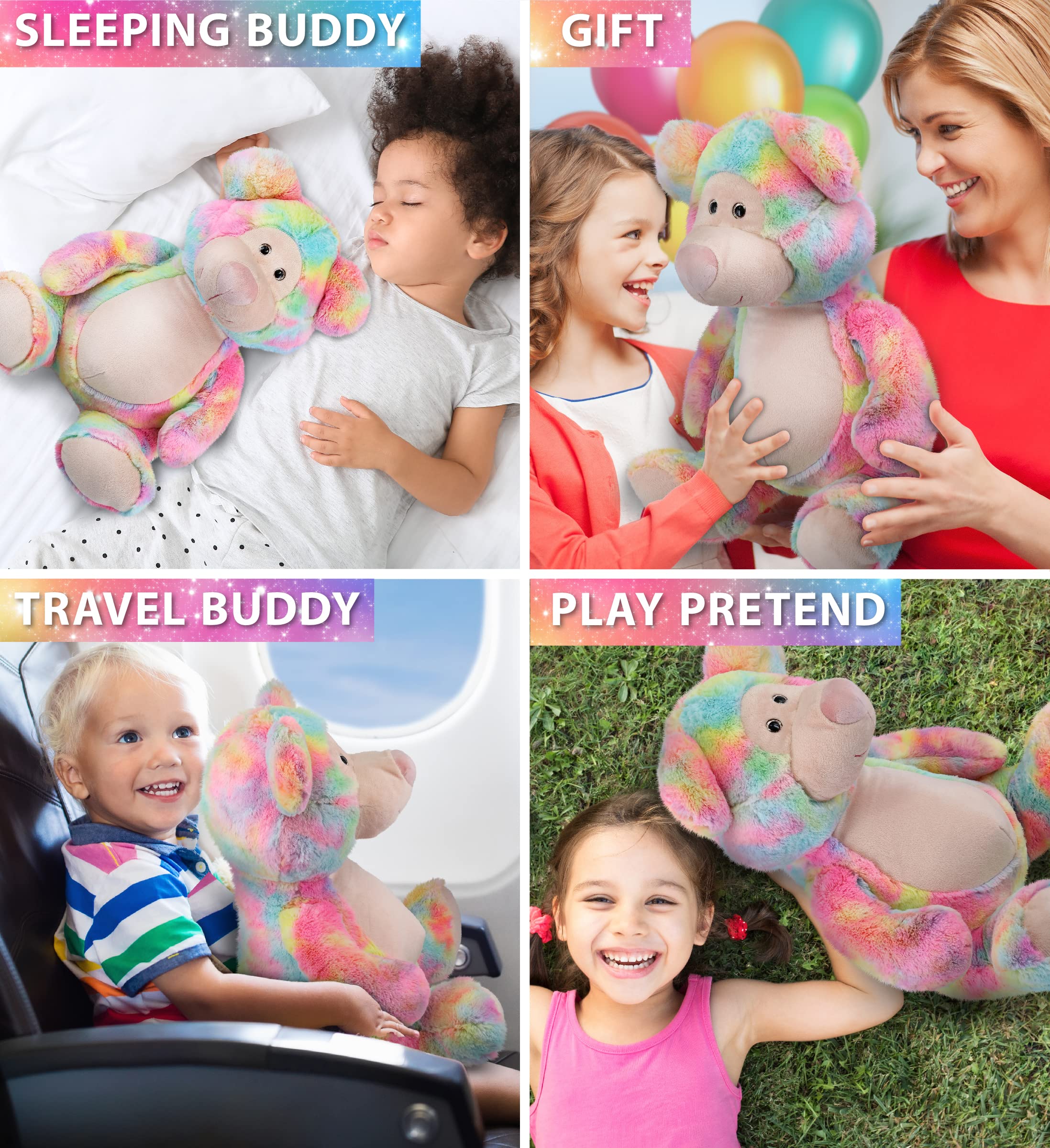 Foto 5 pulgar | Peluche De Peluche Dollibu Rainbow Bear De 43 Cm - Venta Internacional.