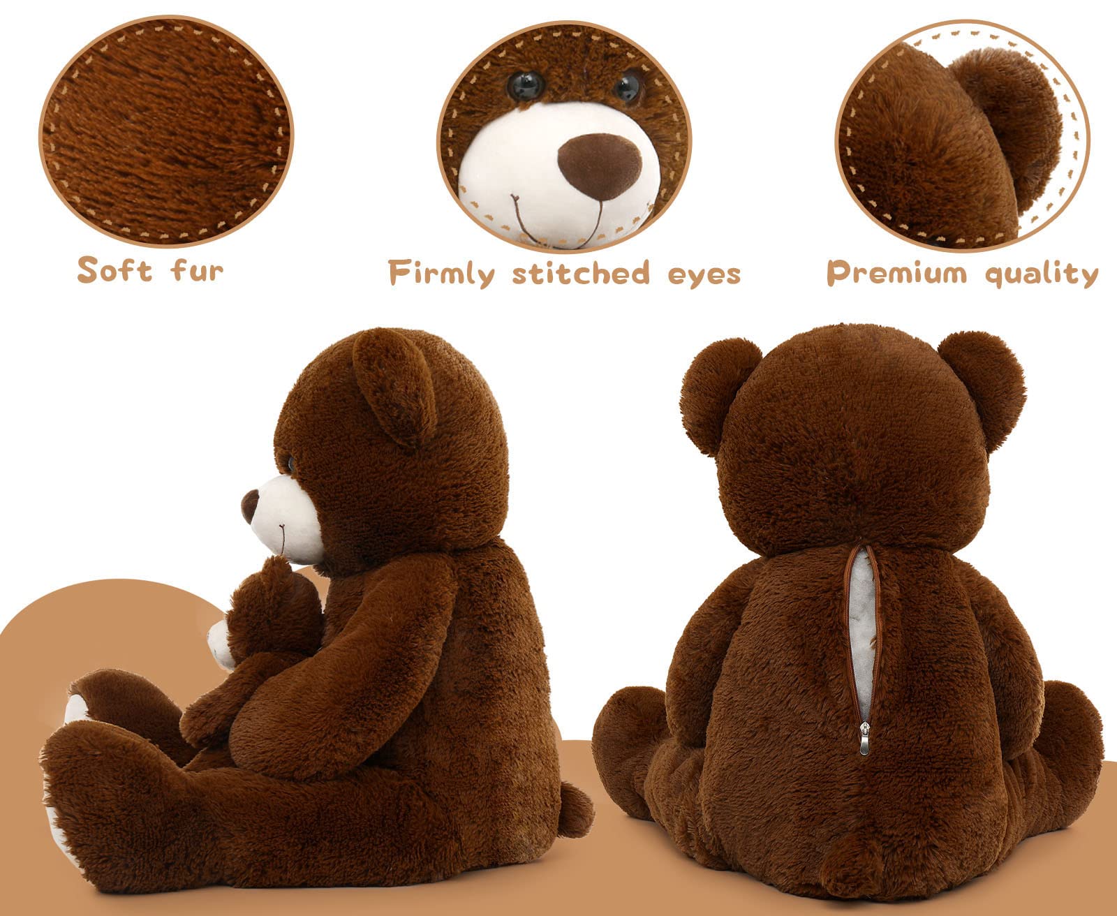Foto 6 pulgar | Oso De Peluche Morismos Giant Mommy & Baby De 1 M - Venta Internacional.