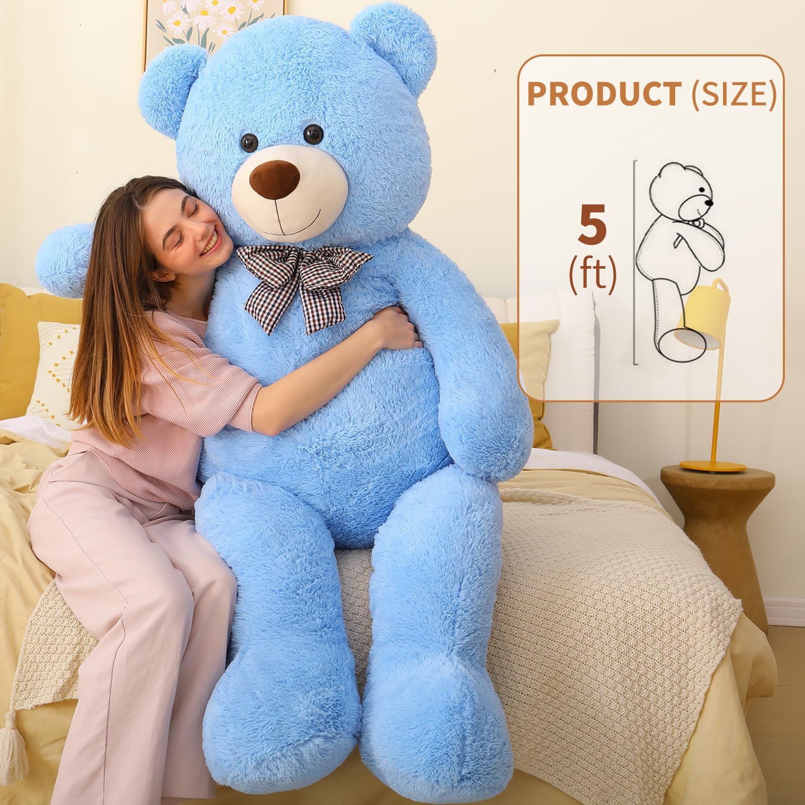 Foto 3 | Peluche Gigante Mao Golan De Peluche, 150 Cm, Tamaño Natural, Azul - Venta Internacional.