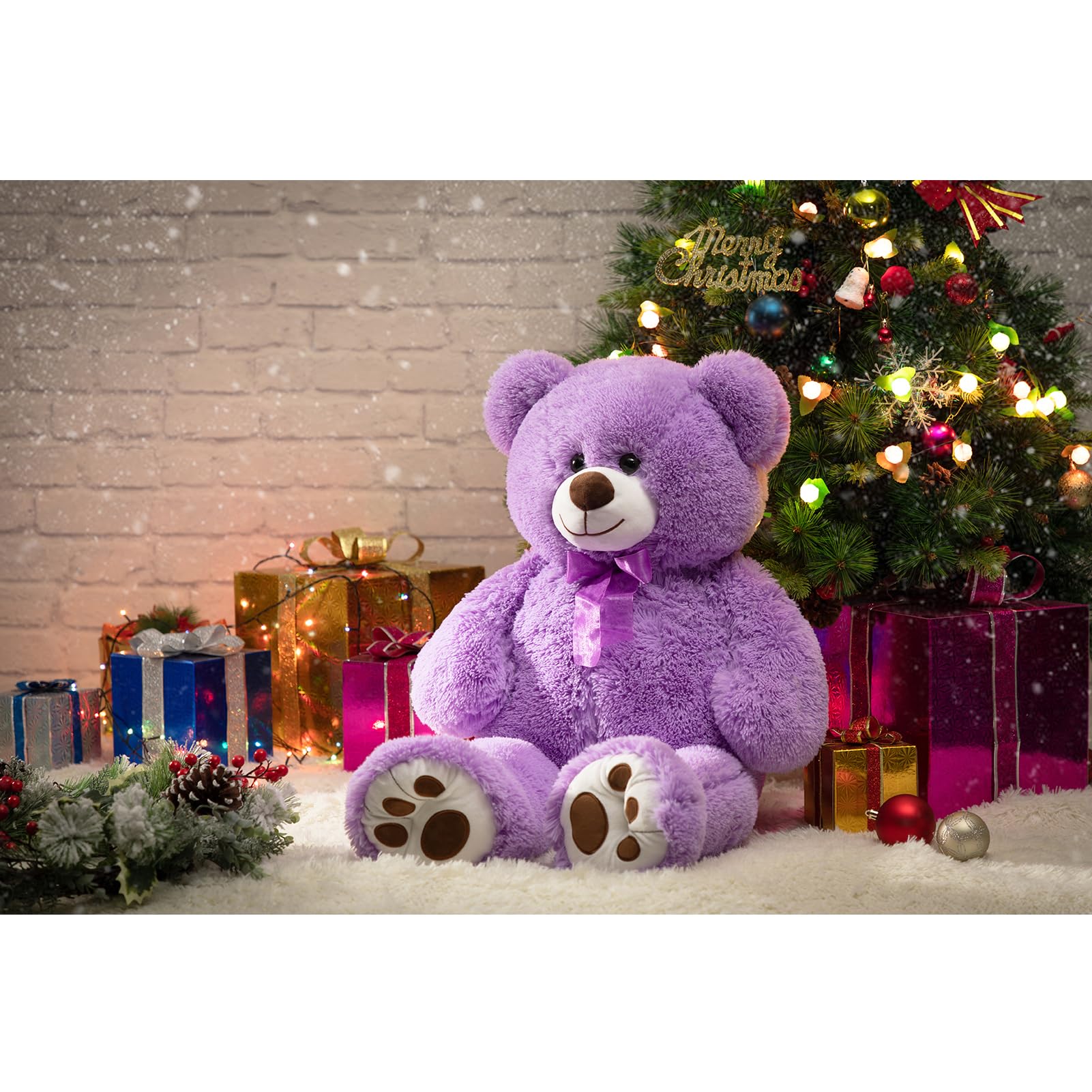 Foto 5 pulgar | Oso De Peluche Gigante Hollyhome De 90 Cm, Color Morado - Venta Internacional.