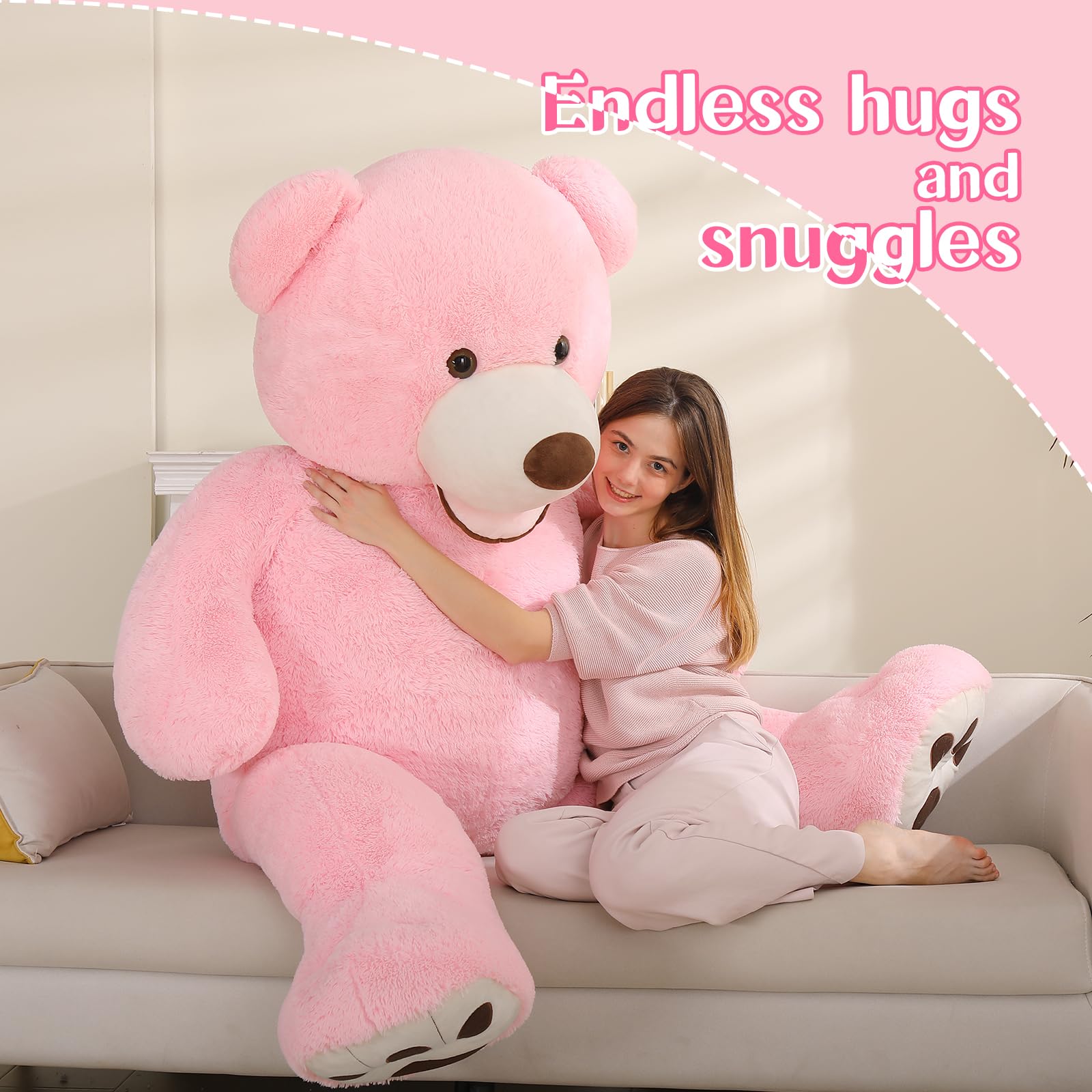 Foto 5 pulgar | Peluche Mao Golan, Oso De Peluche Gigante Rosa, 180 Cm - Venta Internacional.