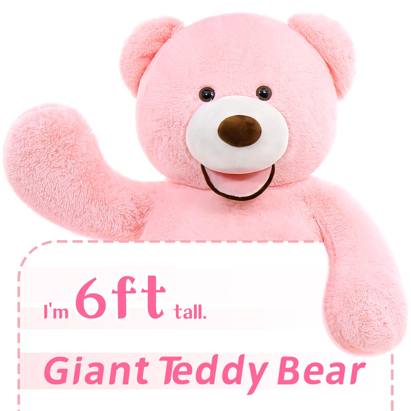 Foto 6 pulgar | Peluche Mao Golan, Oso De Peluche Gigante Rosa, 180 Cm - Venta Internacional.