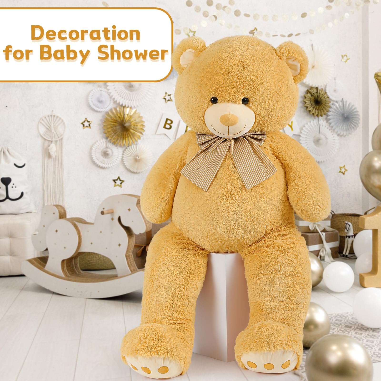 Foto 4 pulgar | Oso De Peluche Gigante Morismos De Color Marrón De 150 Cm Con Lazo - Venta Internacional.
